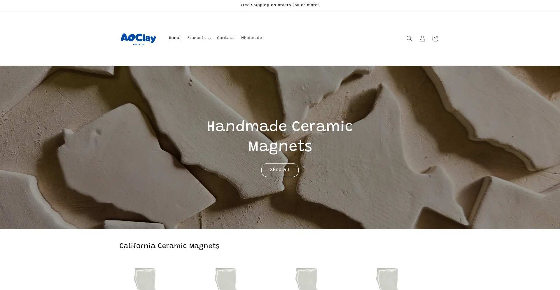 Website screenshot of Aoclay.com