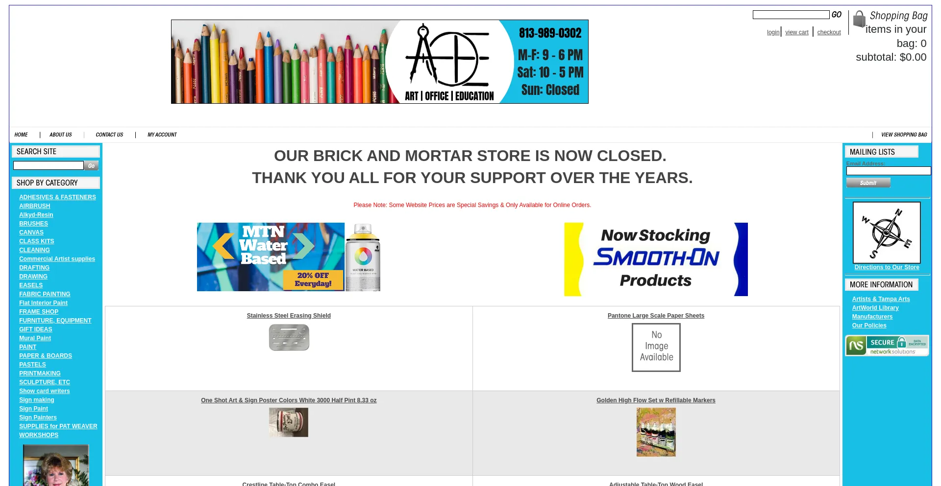 Website screenshot of Aoeartworld.com