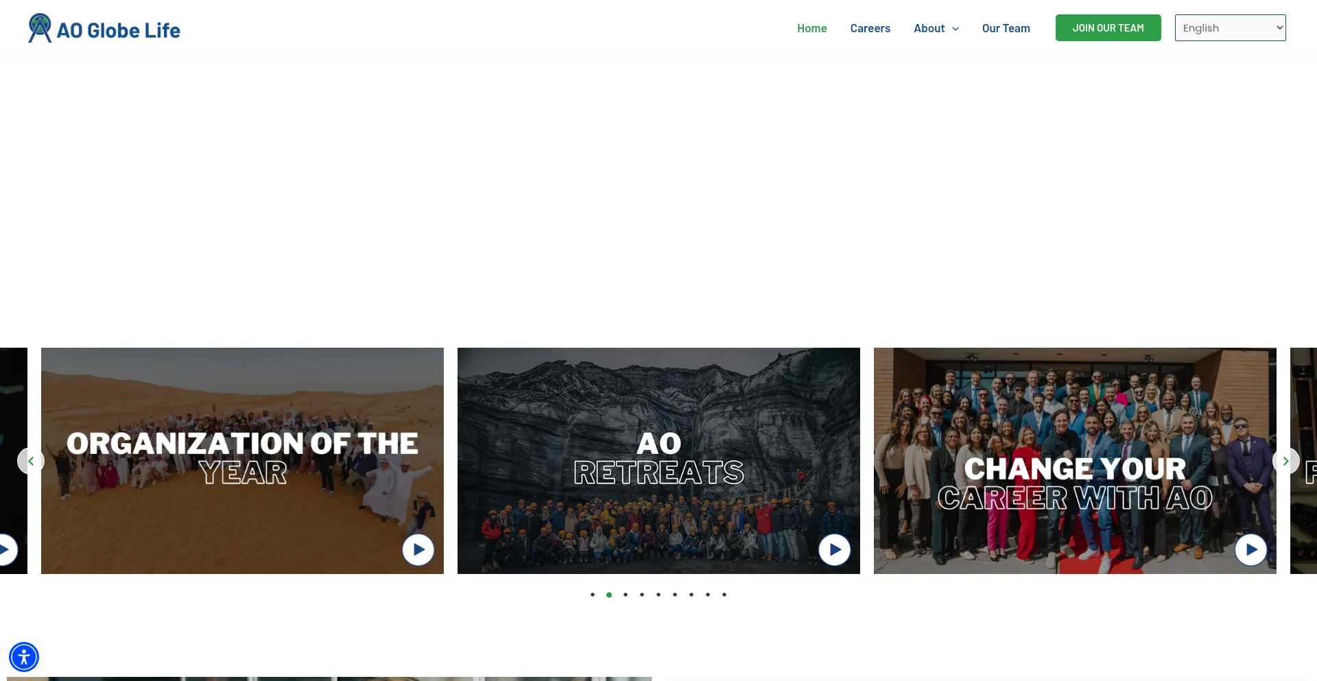Website screenshot of Aoglobelife.com