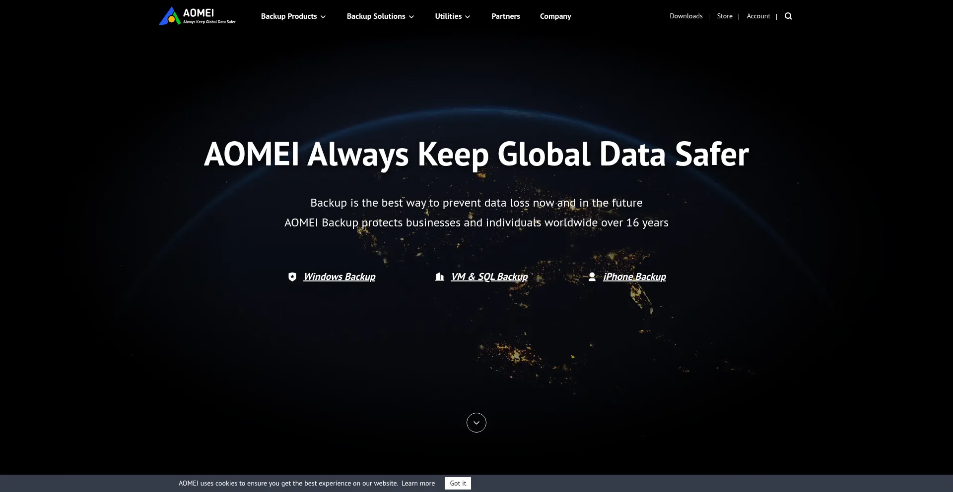 Website screenshot of Aomeitech.com