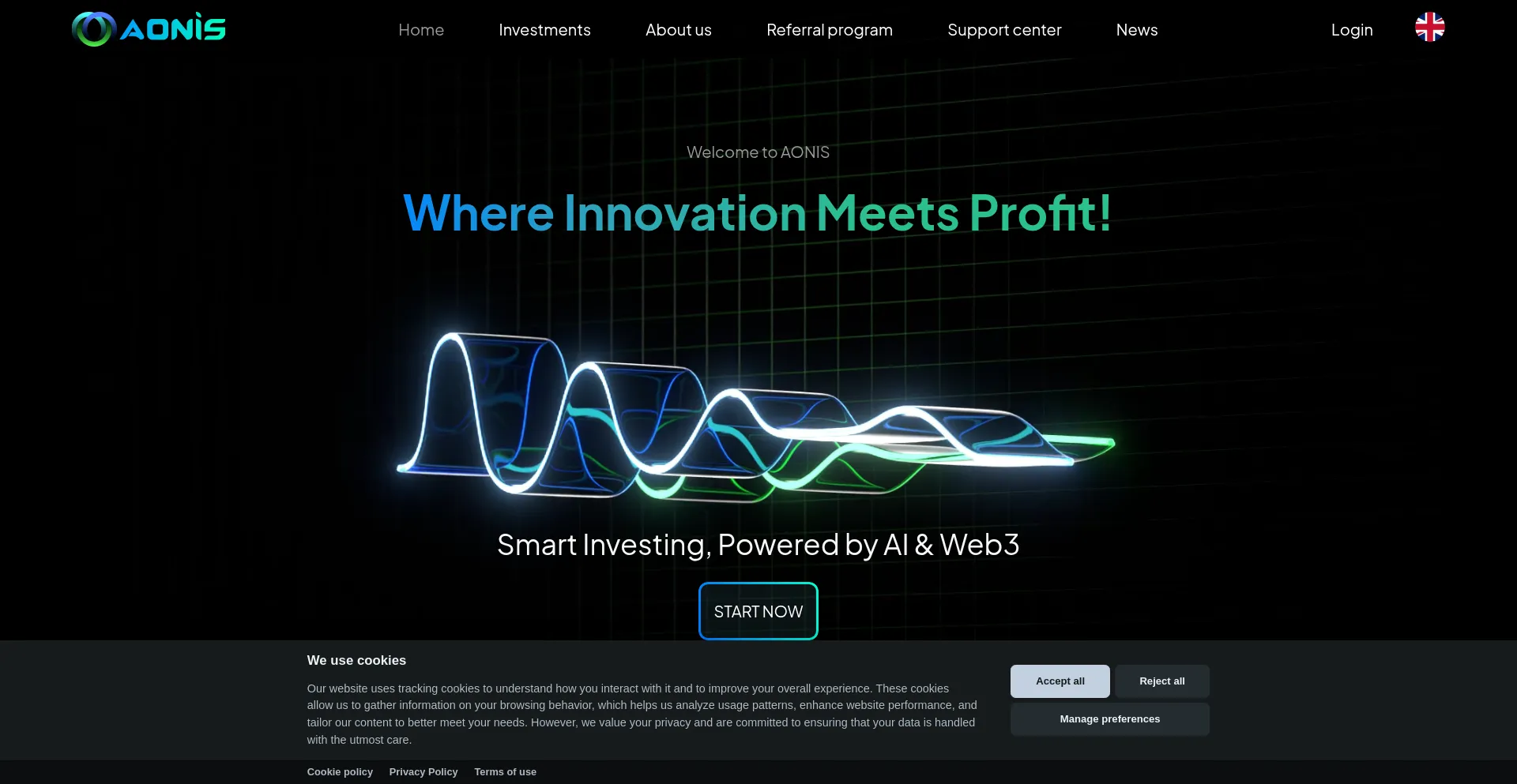 Website screenshot of Aonis.app