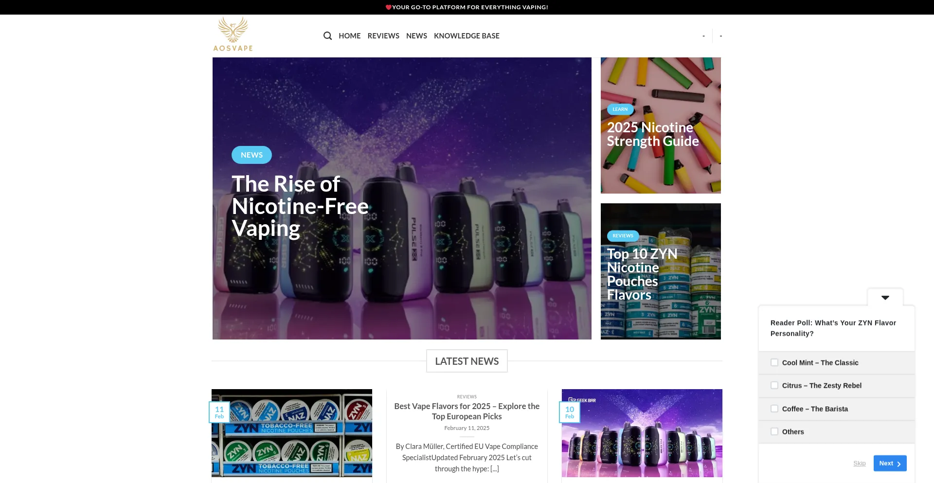Aosvape.com Screenshot
