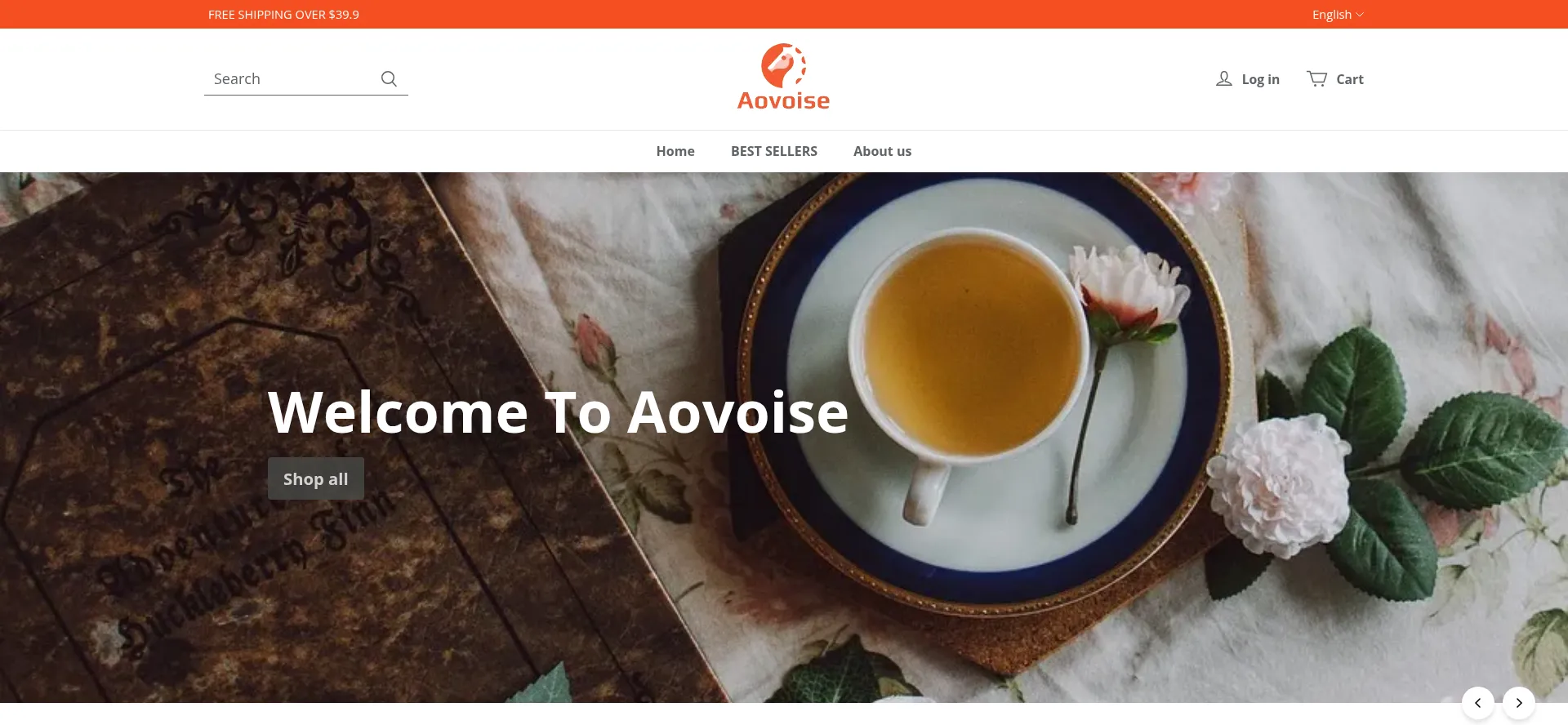 Website screenshot of Aovoise.com