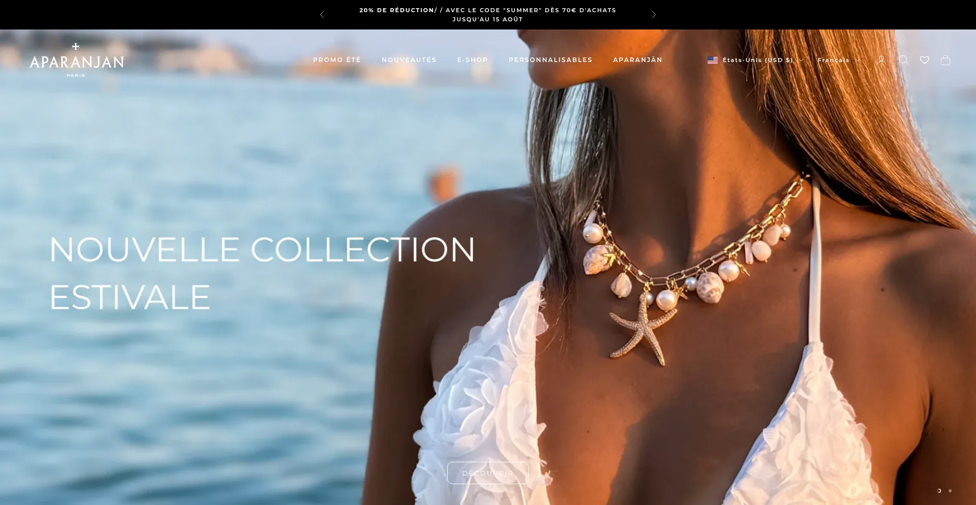 Website screenshot of Aparanjanparis.com