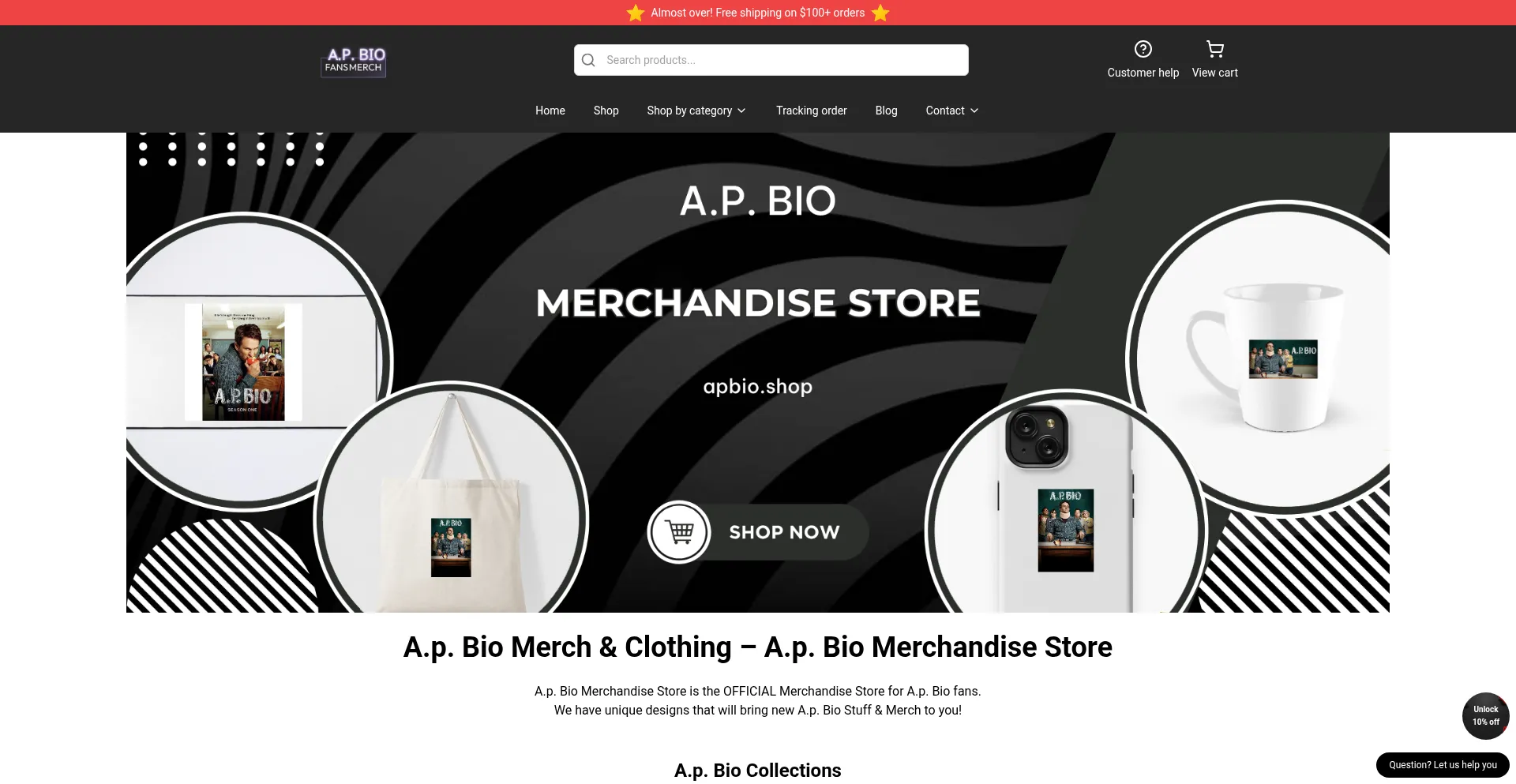 Website screenshot of Apbio.shop