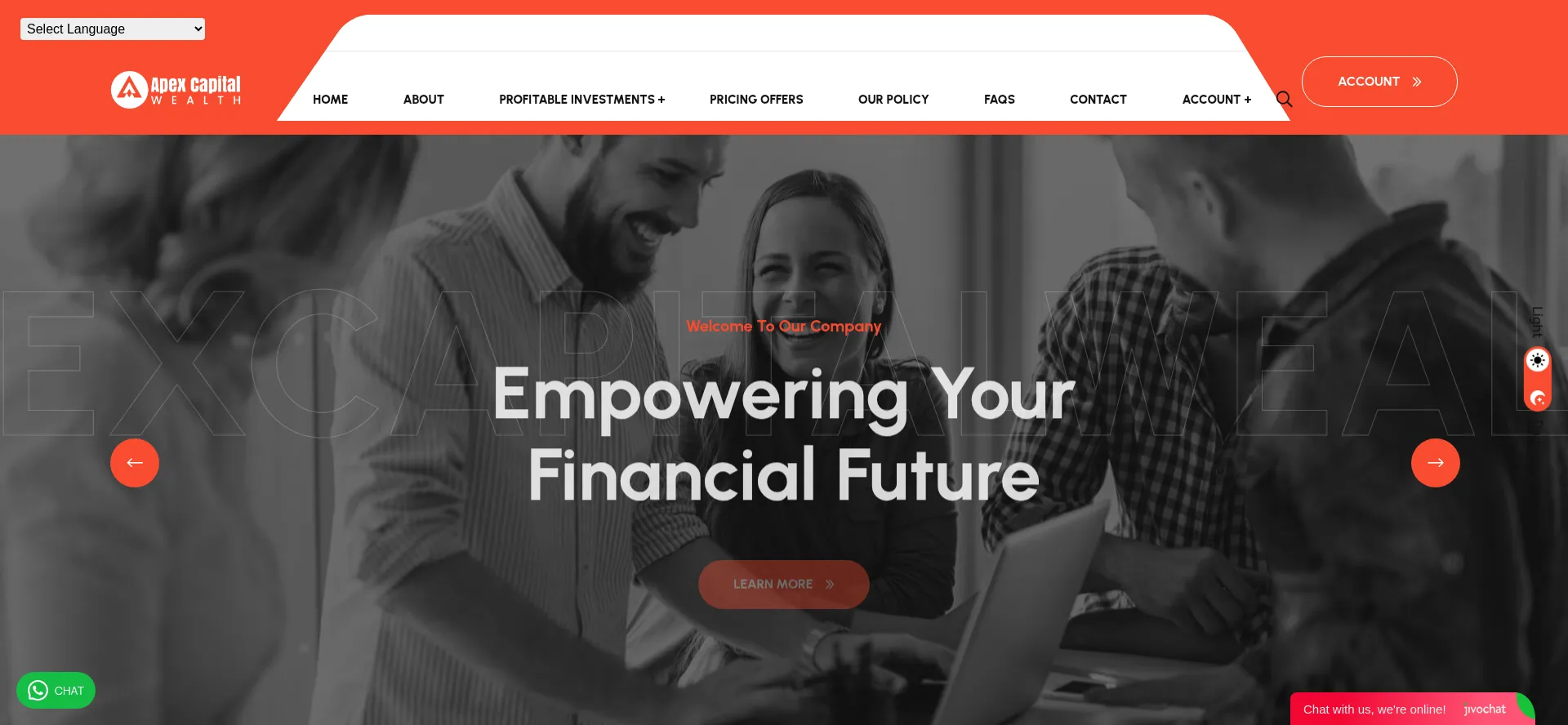 Website screenshot of Apexcapital-wealth.com