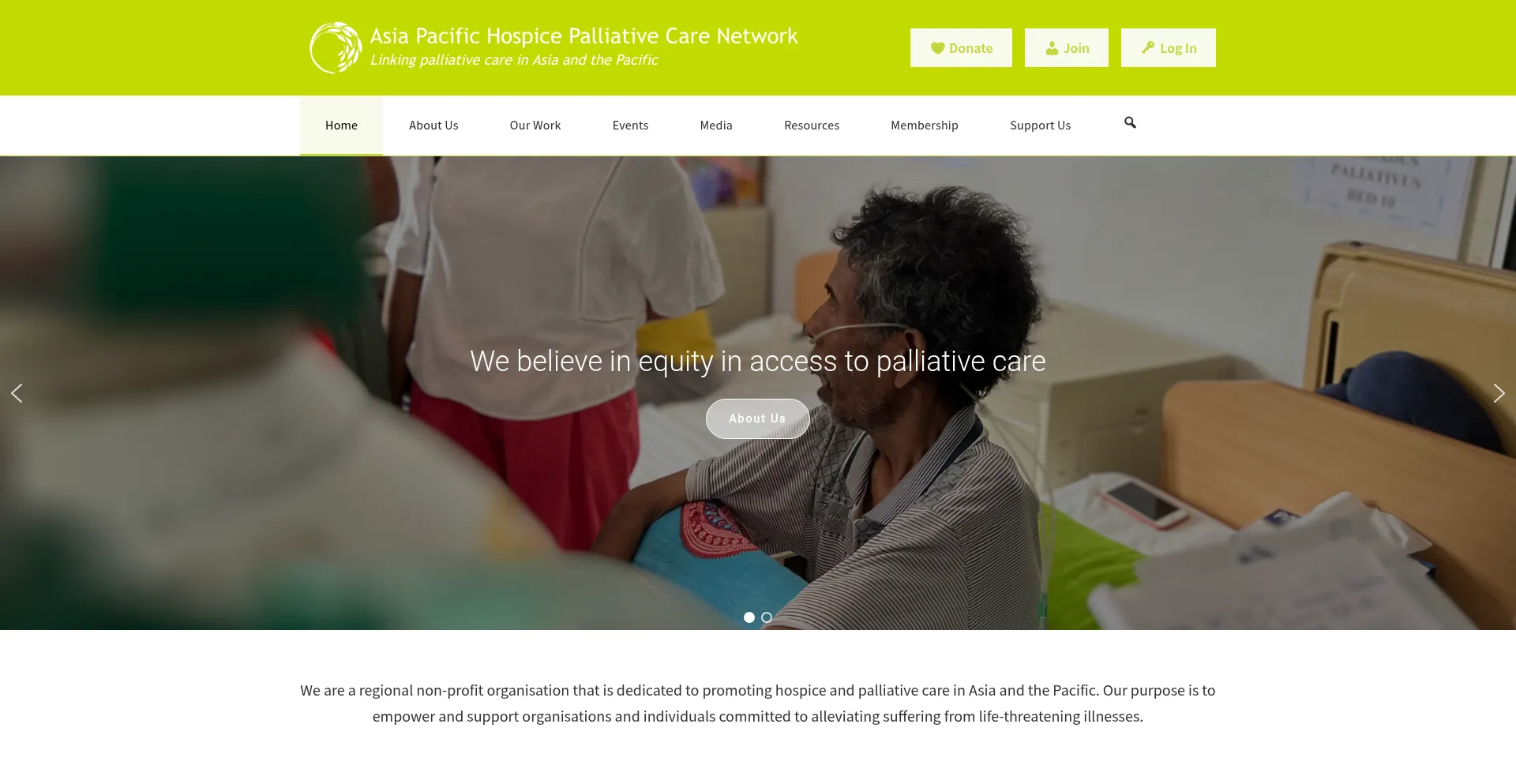Website screenshot of Aphn.org