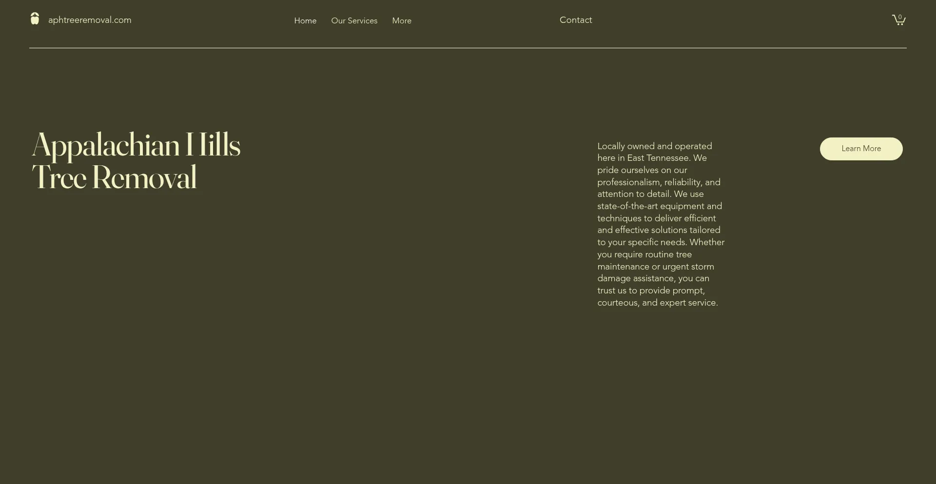Website screenshot of Aphtreeremoval.com