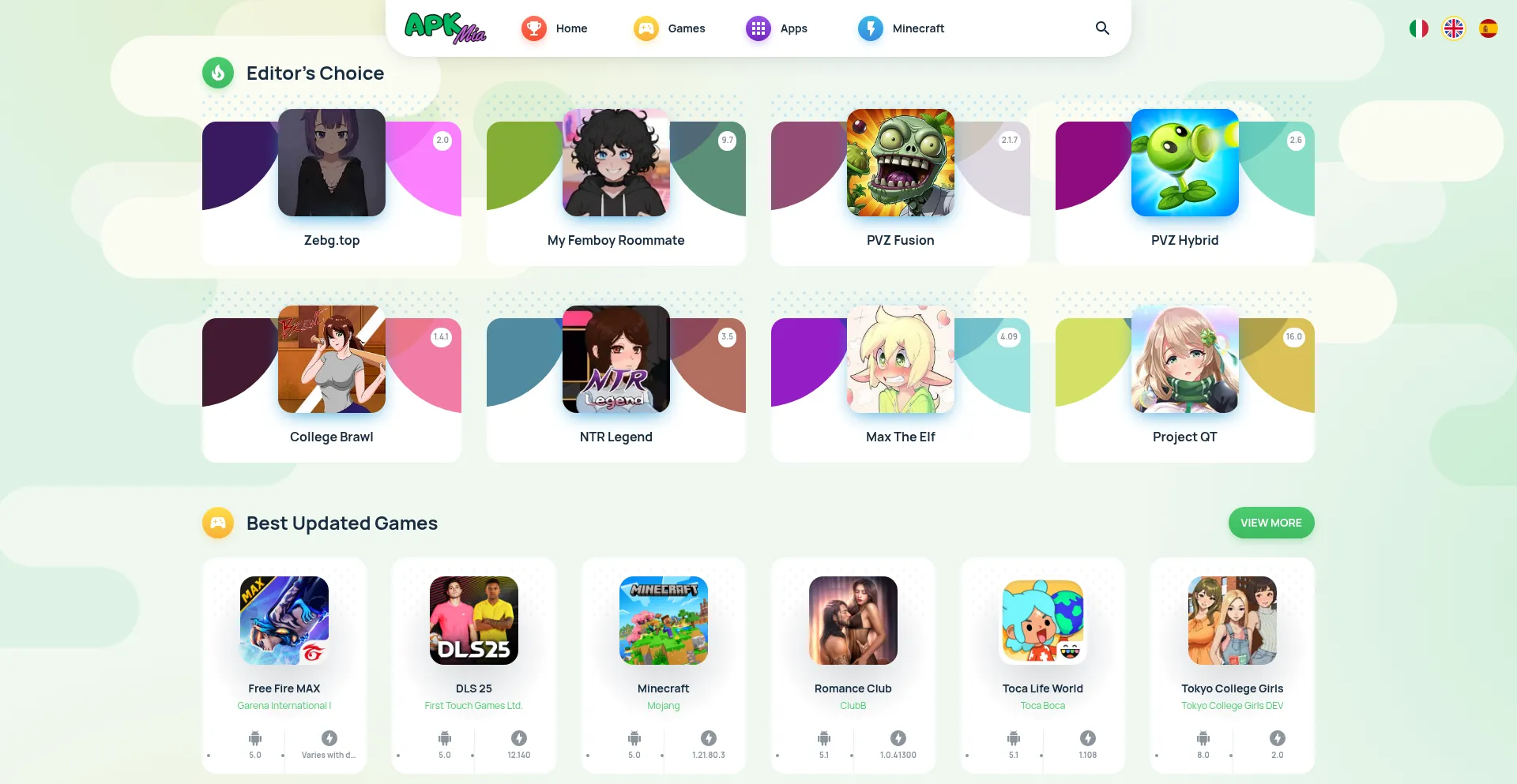 Website screenshot of Apkmia.com