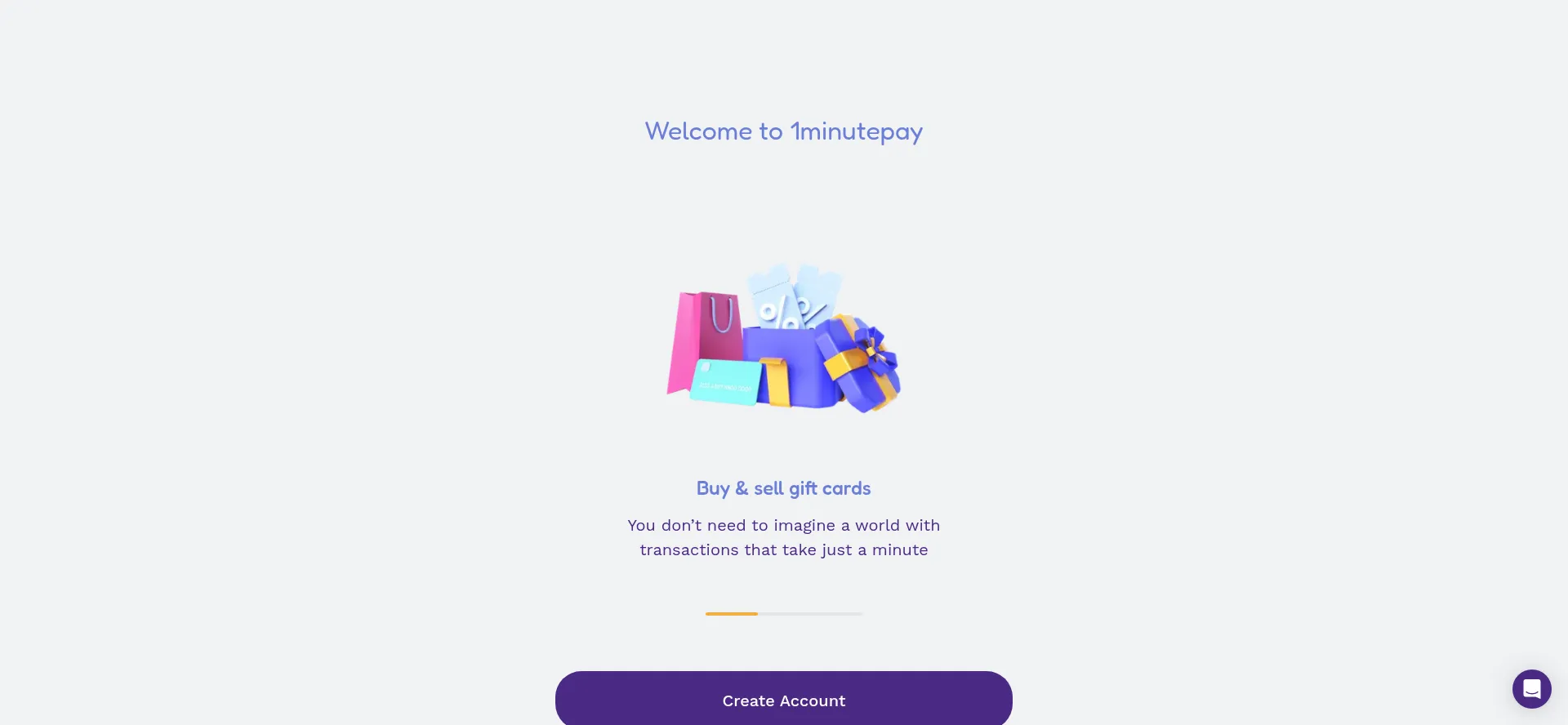 Website screenshot of App.1minutepay.com