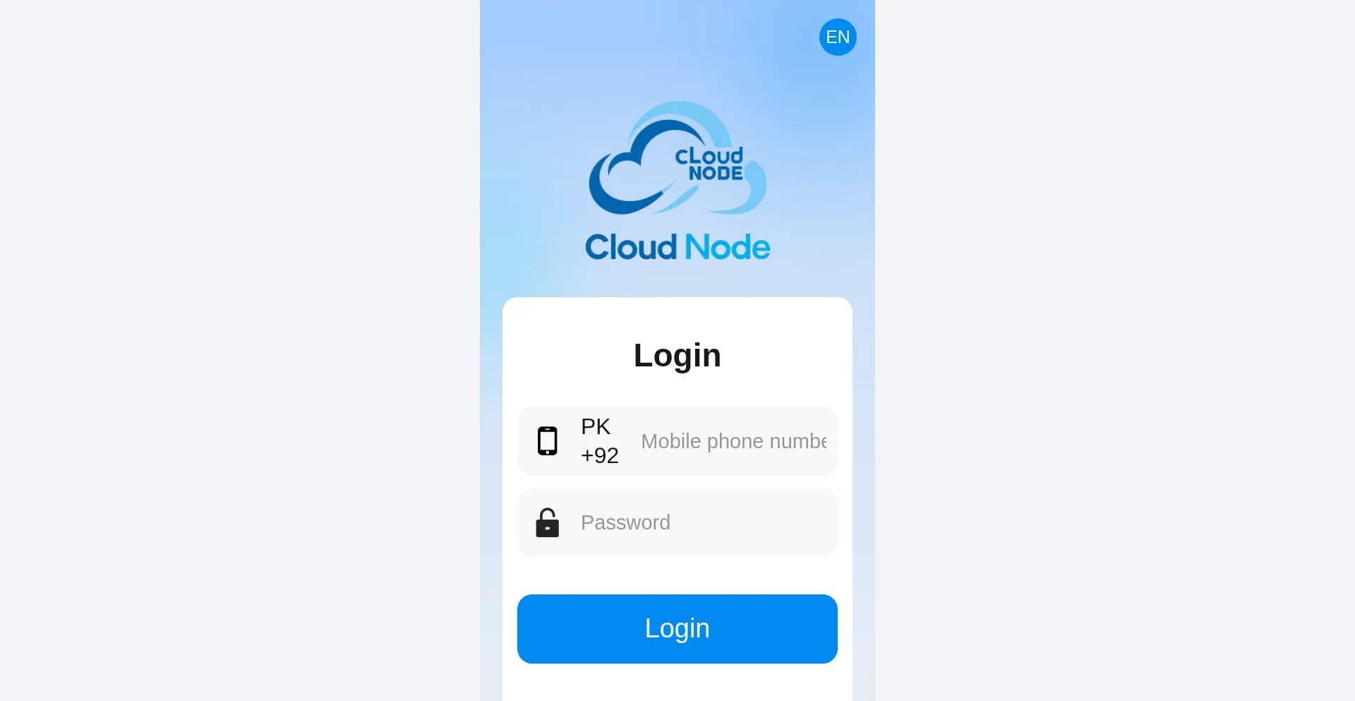 Website screenshot of App.cloud-node.com