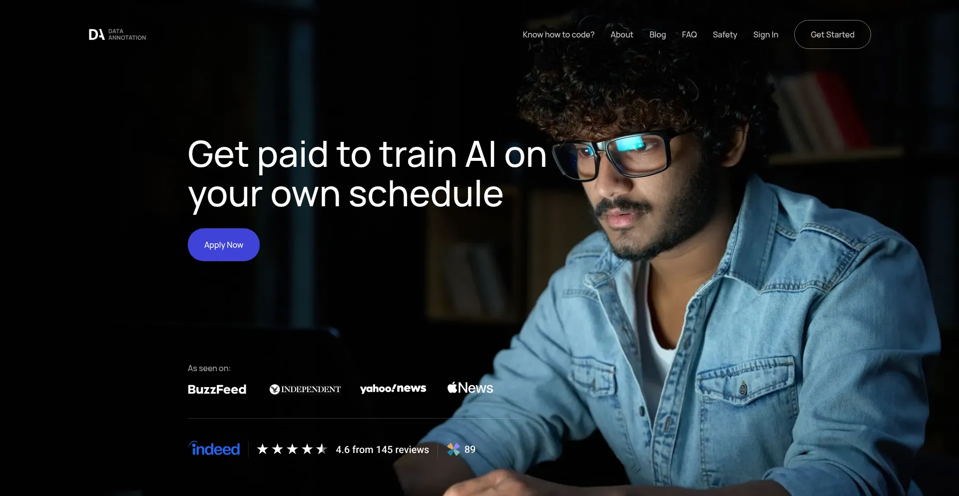 Website screenshot of App.dataannotation.tech
