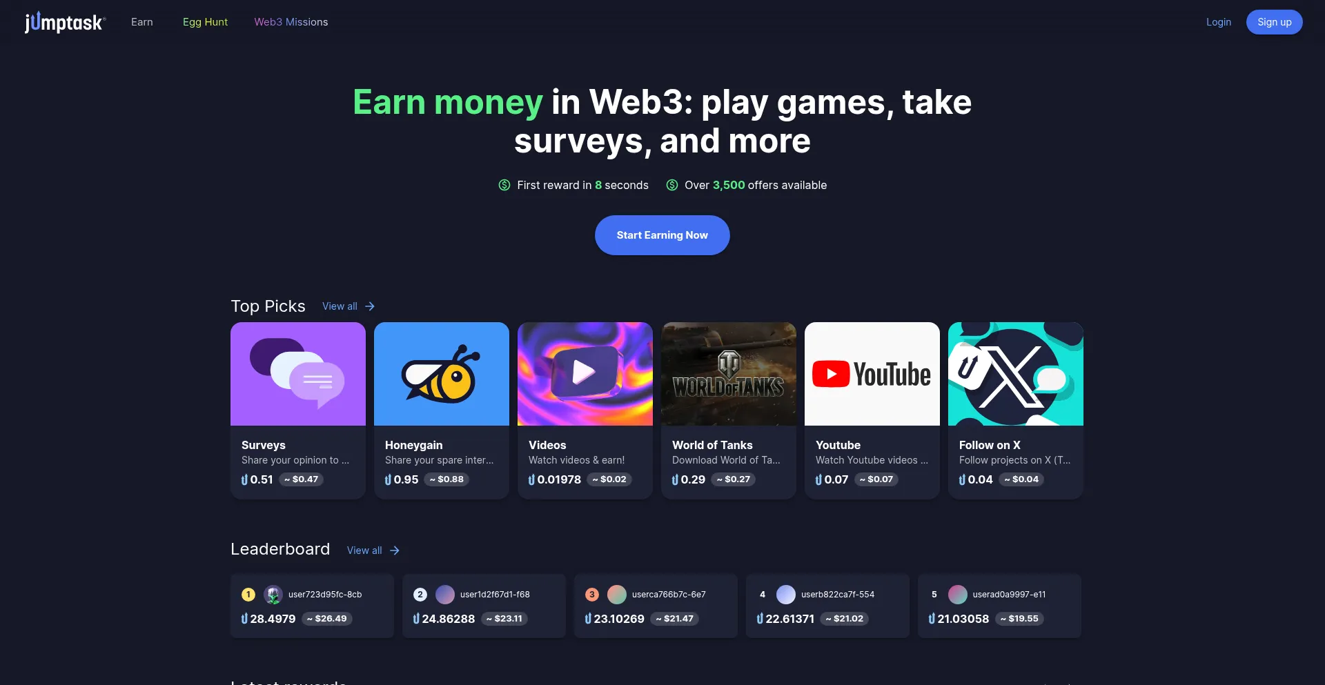 Website screenshot of App.jumptask.io