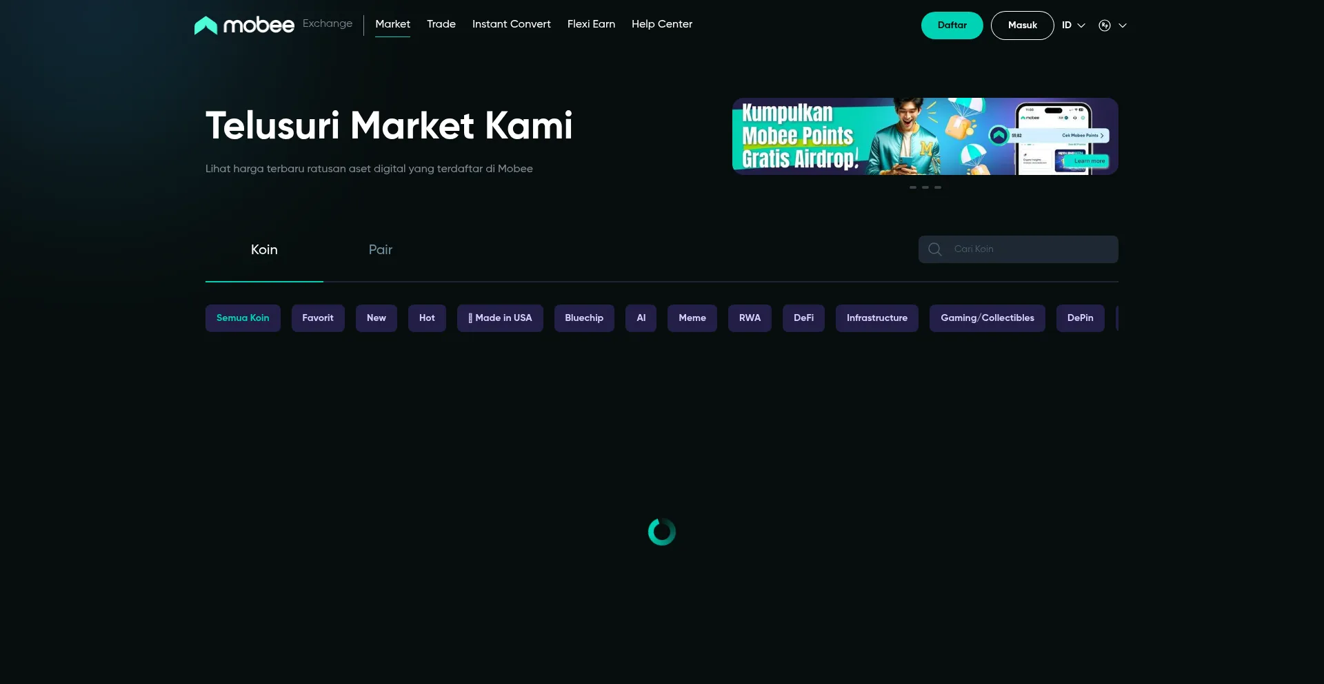 Website screenshot of App.mobee.io