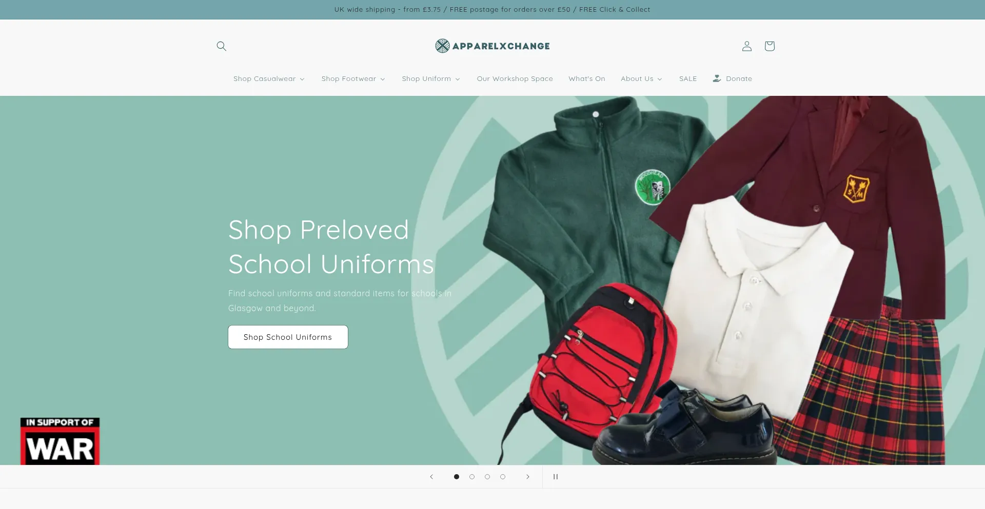 Website screenshot of Apparelxchange.co.uk