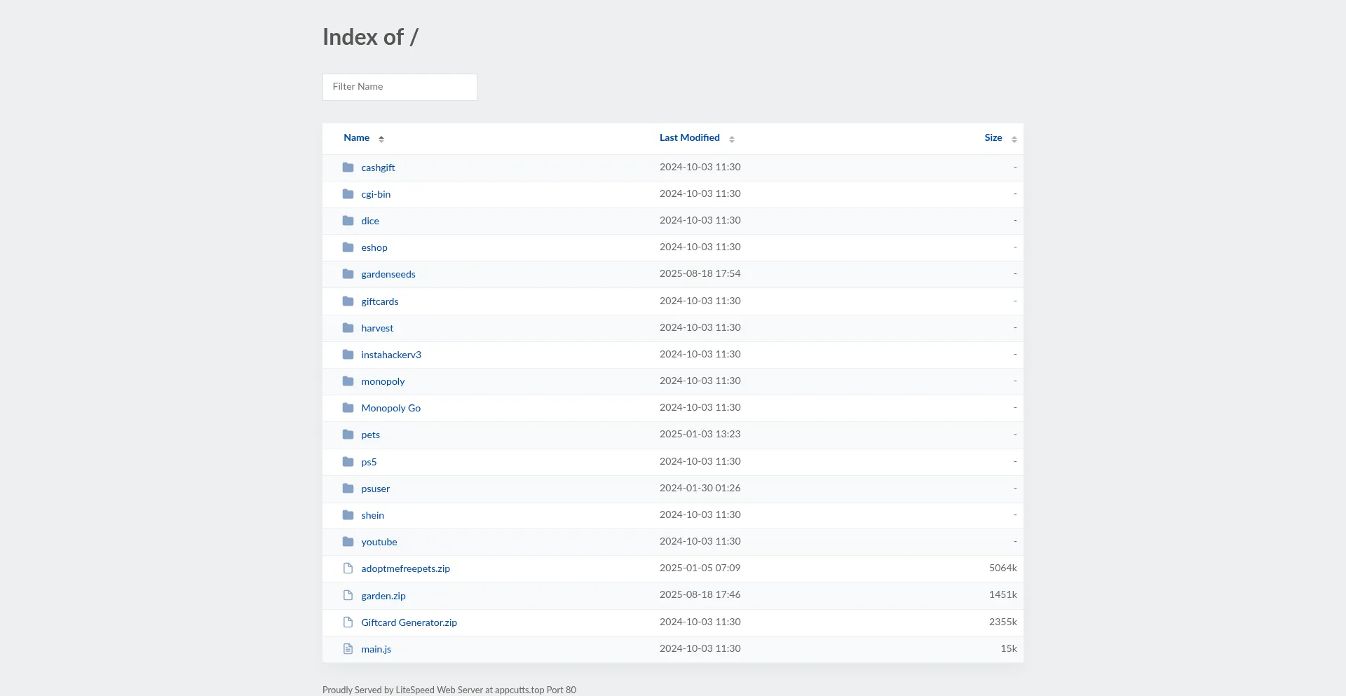 Website screenshot of Appcutts.top
