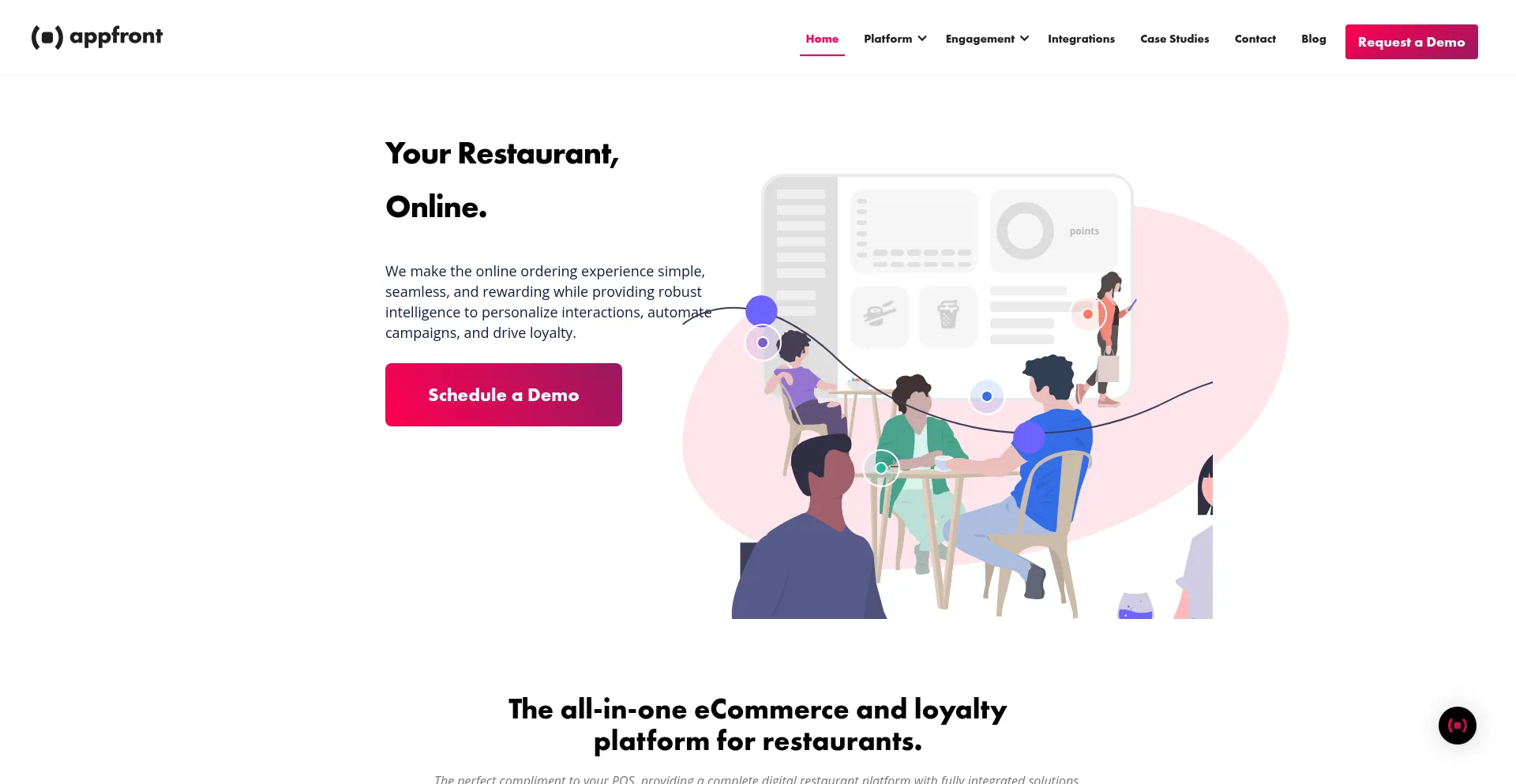 Website screenshot of Appfront.ai