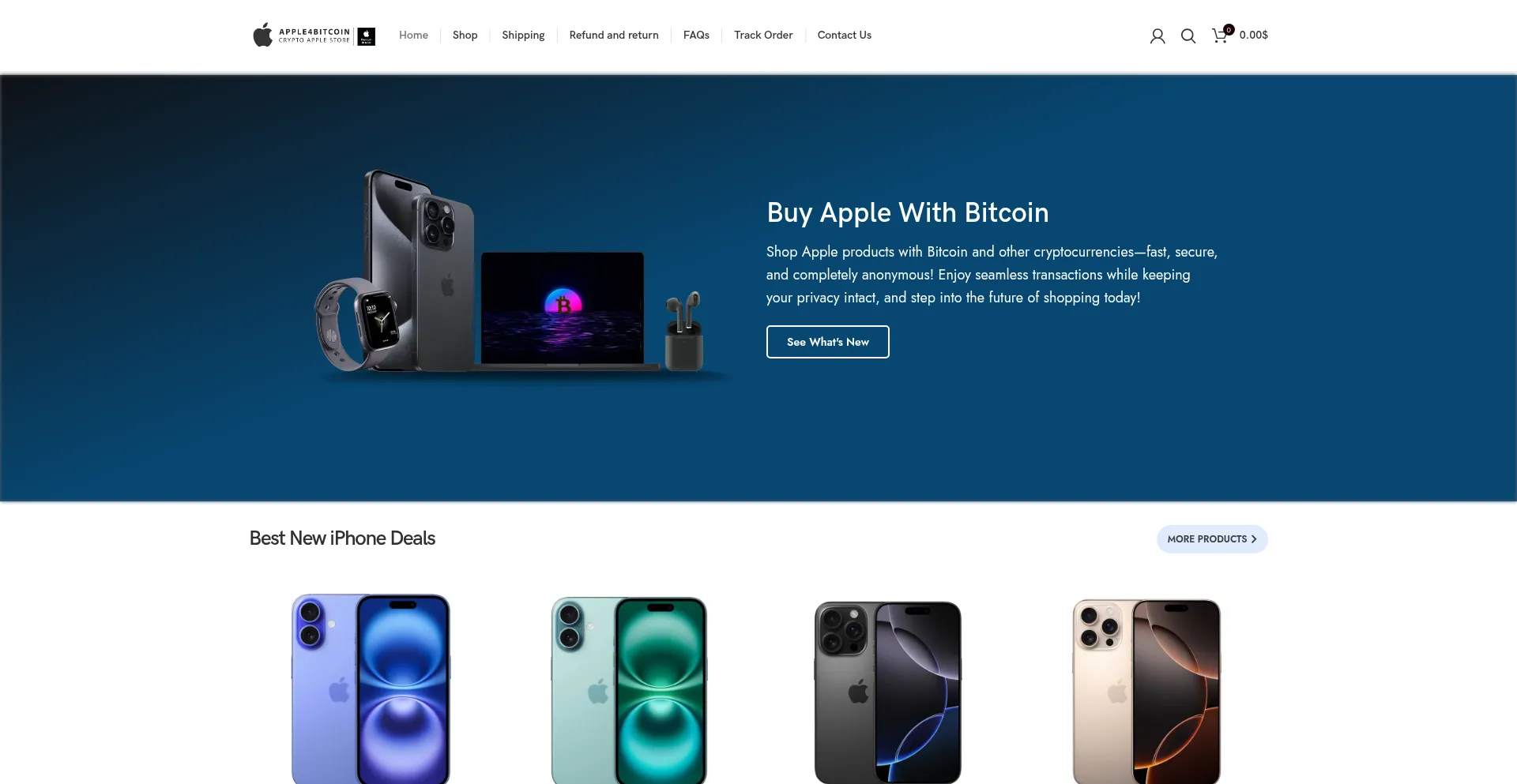 Apple4bitcoin.com Screenshot