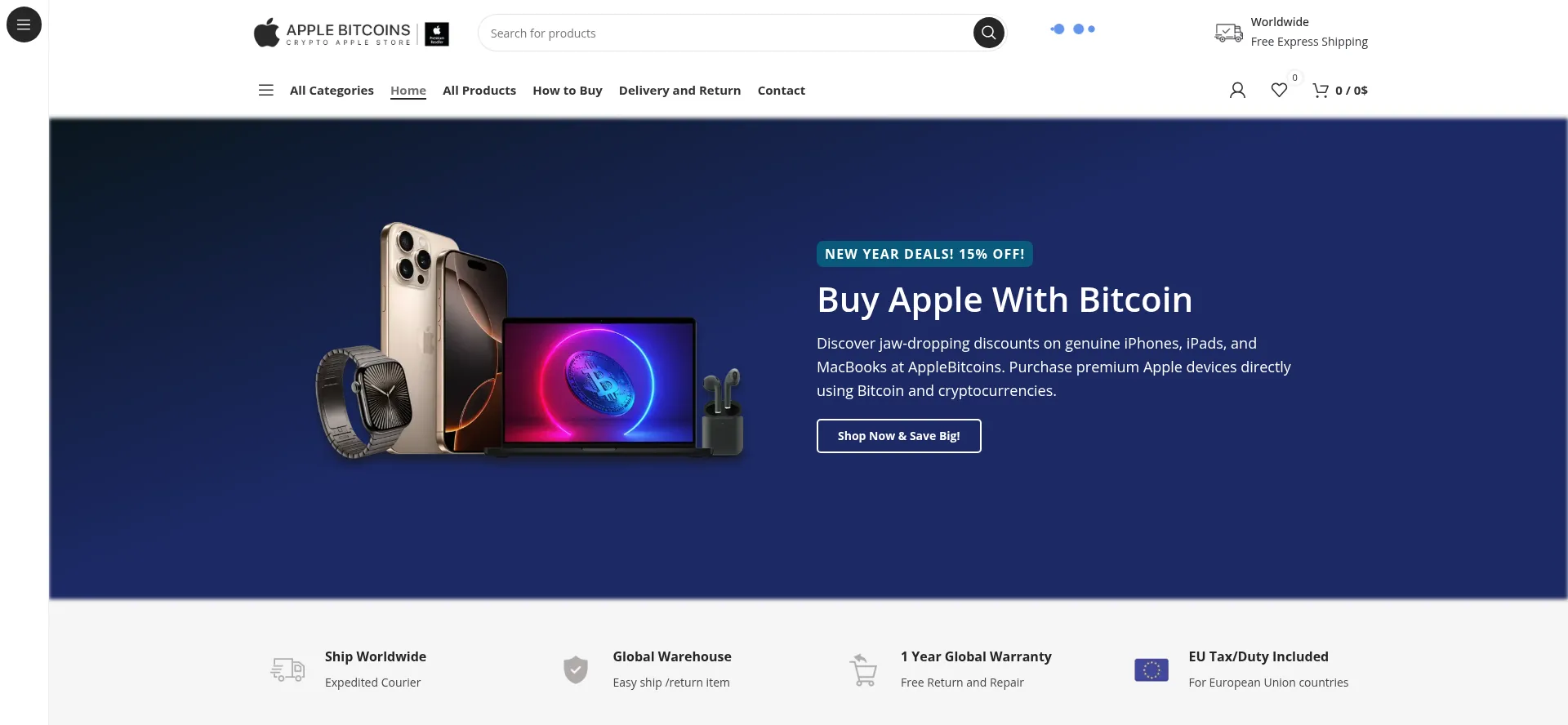 Website screenshot of Applebtcs.com