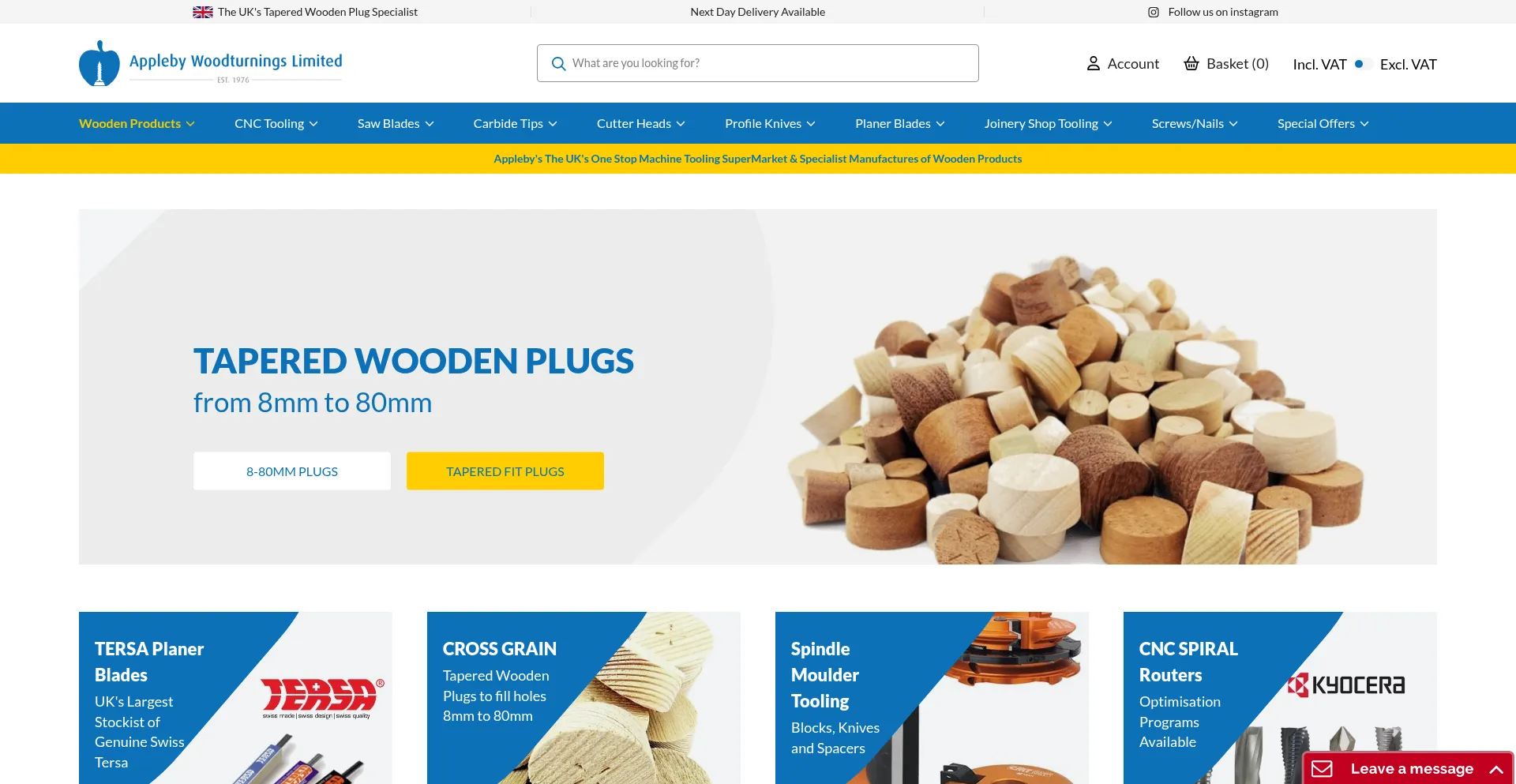Website screenshot of Applebywoodturnings.co.uk