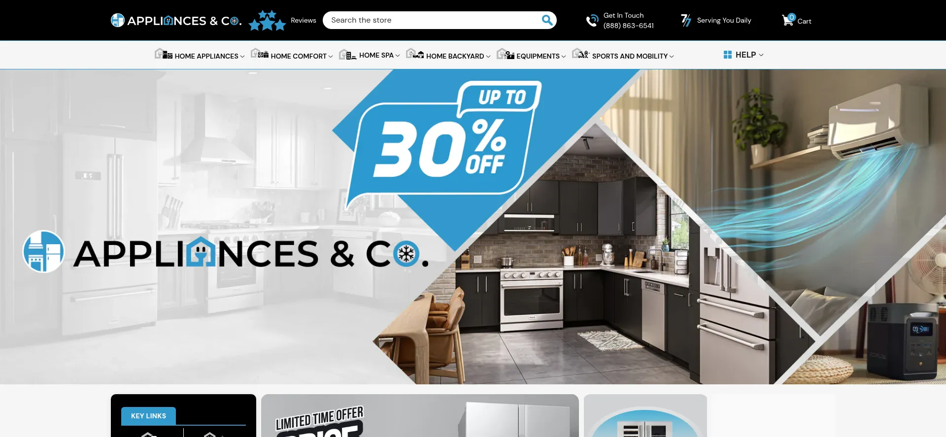 Website screenshot of Appliancesandco.com