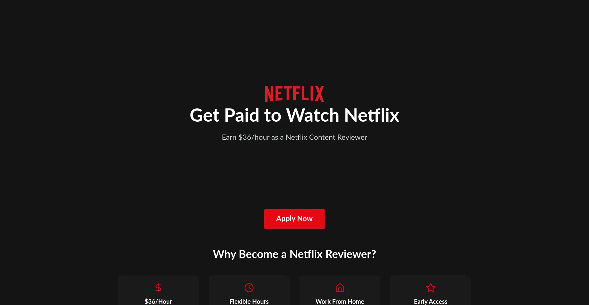 Website screenshot of Applyflix.com