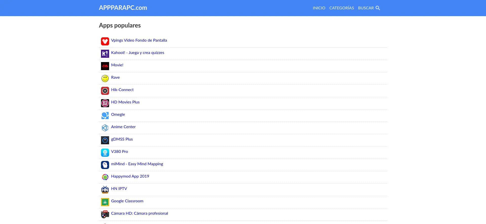 Website screenshot of Appparapc.com