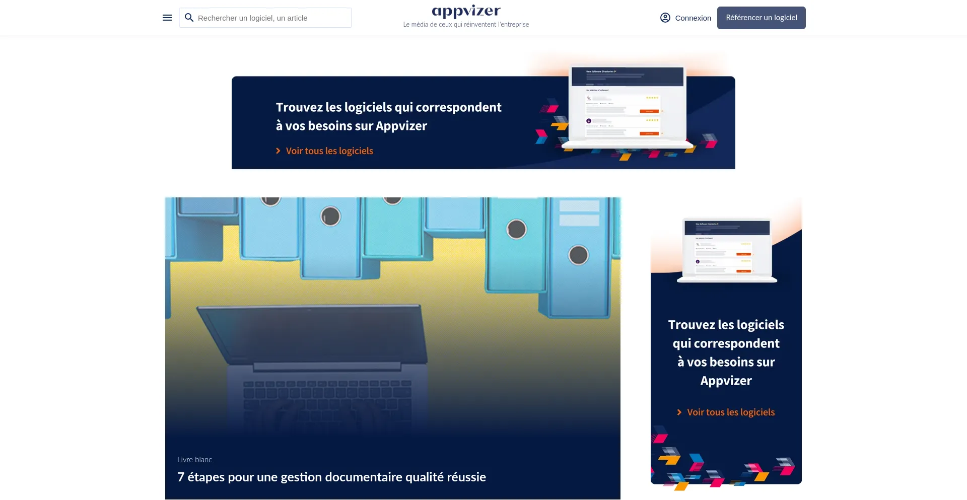 Website screenshot of Appvizer.fr