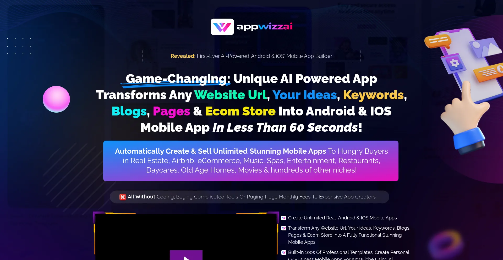 Website screenshot of Appwizzai.com