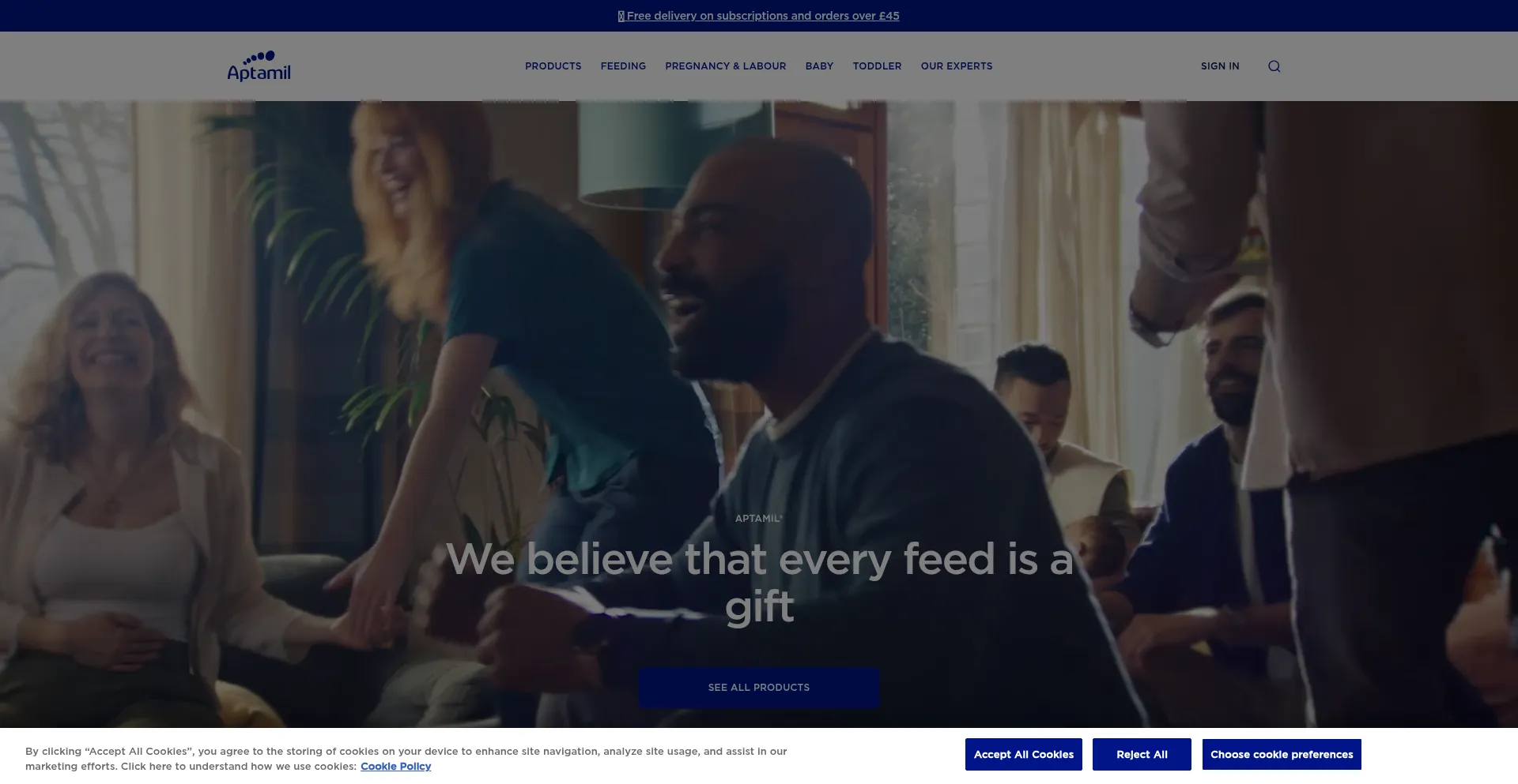 Website screenshot of Aptaclub.co.uk