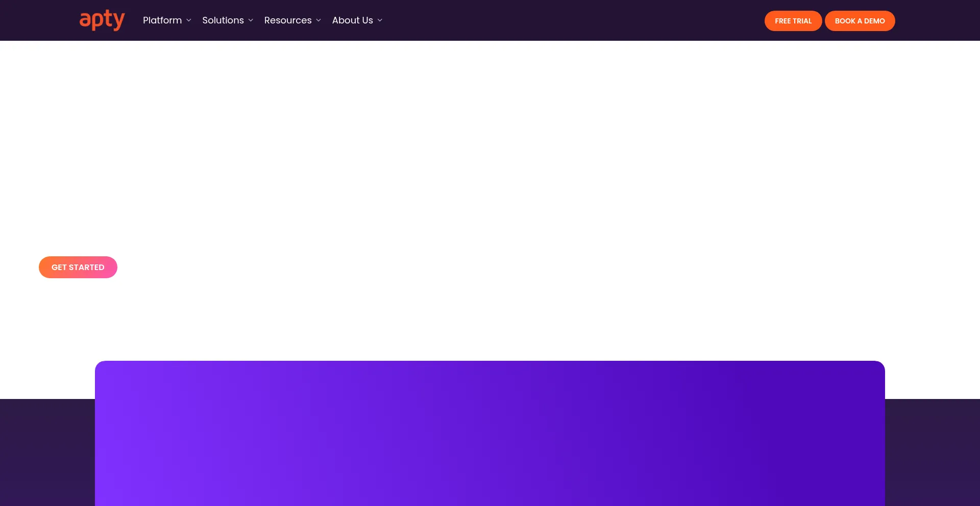 Website screenshot of Apty.ai