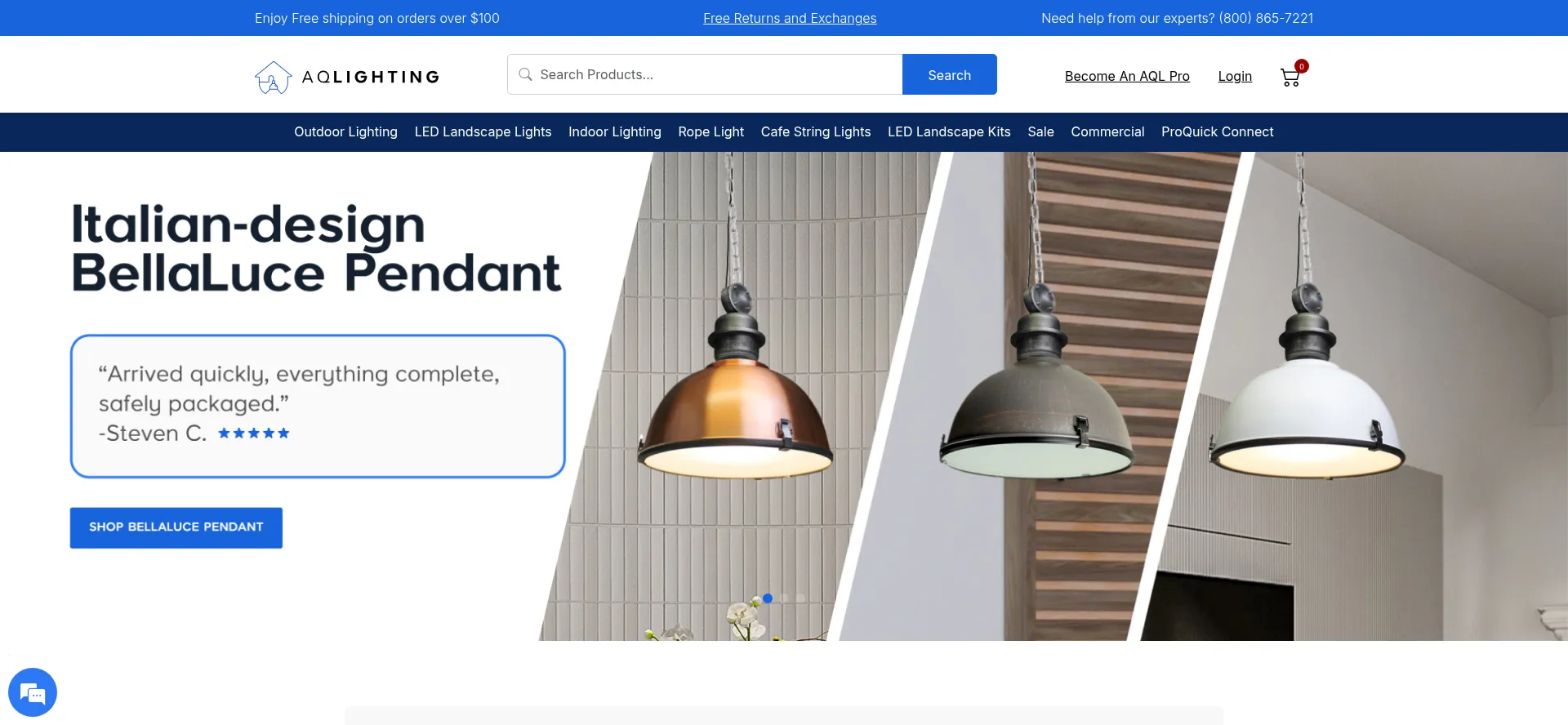 Website screenshot of Aqlightinggroup.com