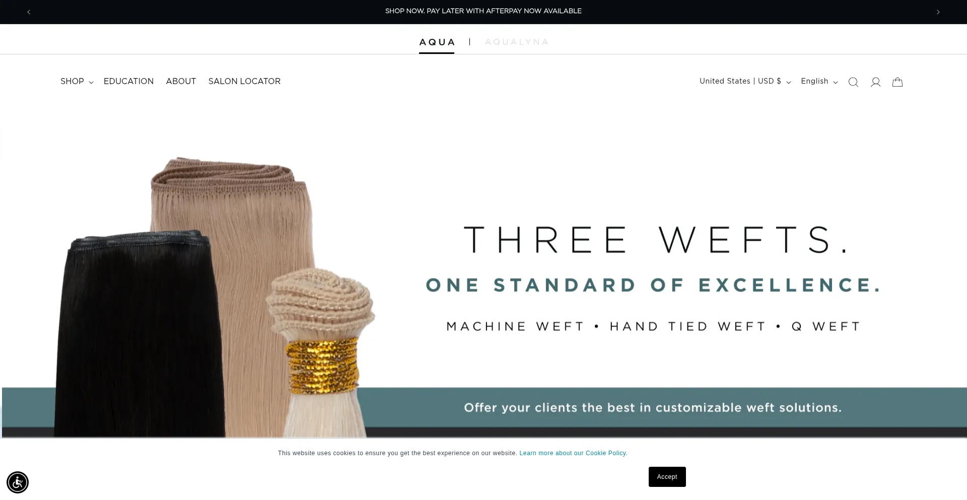 Aquahairextensions.com Screenshot
