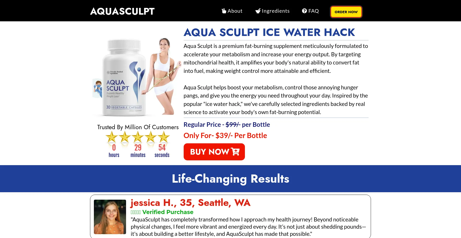 Website screenshot of Aquasculpt-shop.us