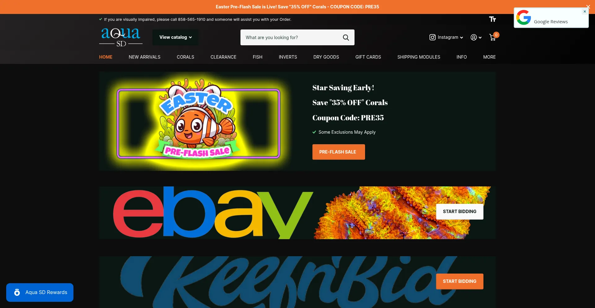 Website screenshot of Aquasd.com