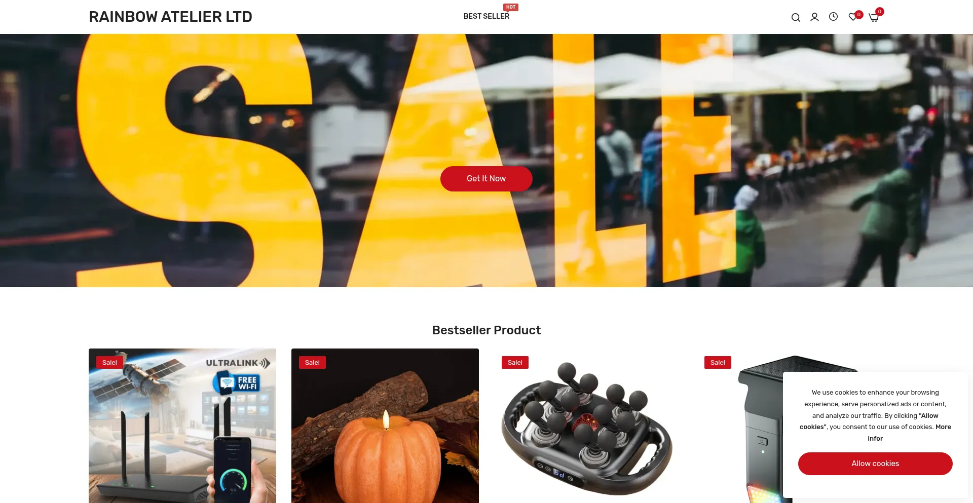 Website screenshot of Arainbowatelier.com
