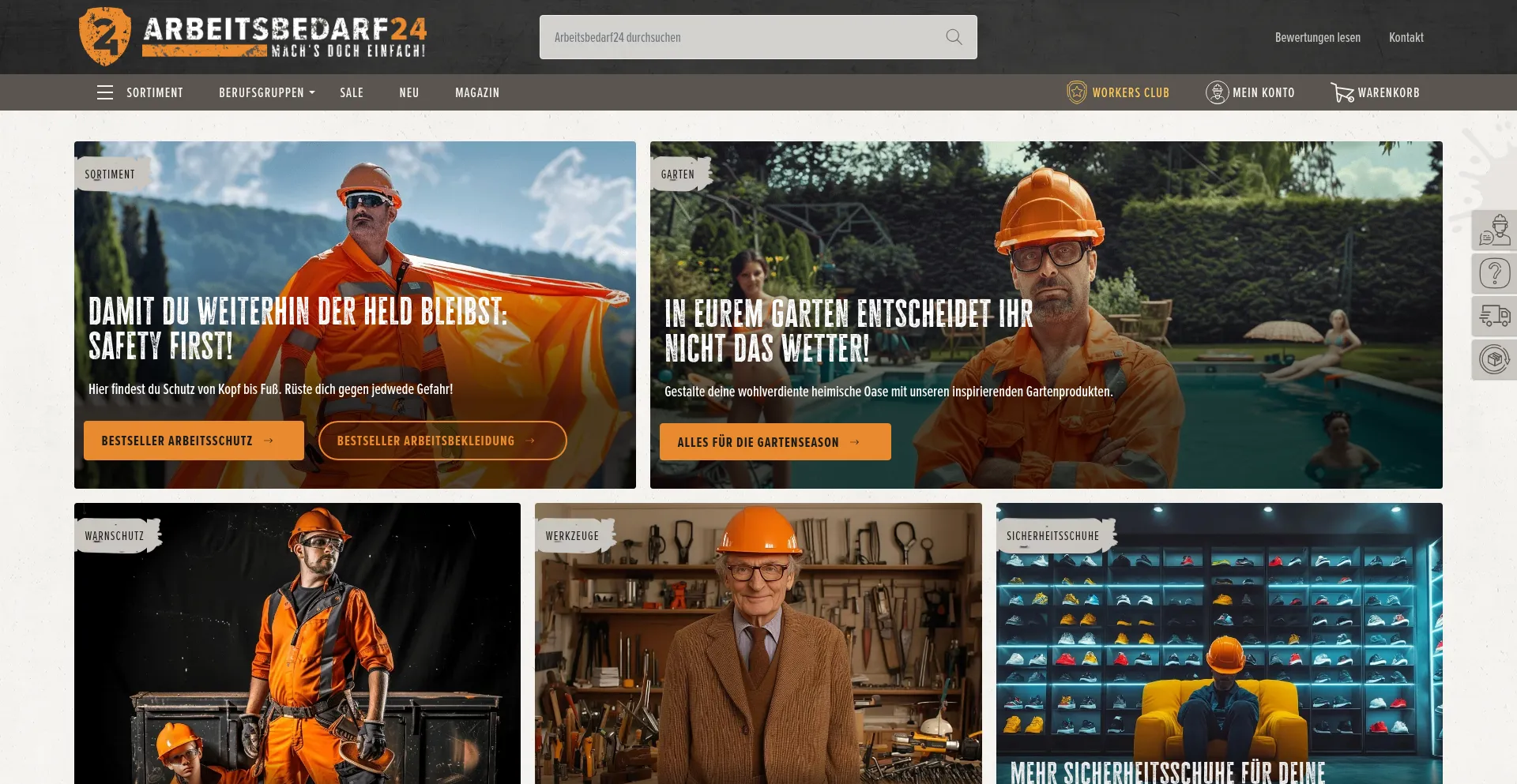 Website screenshot of Arbeitsbedarf24.de