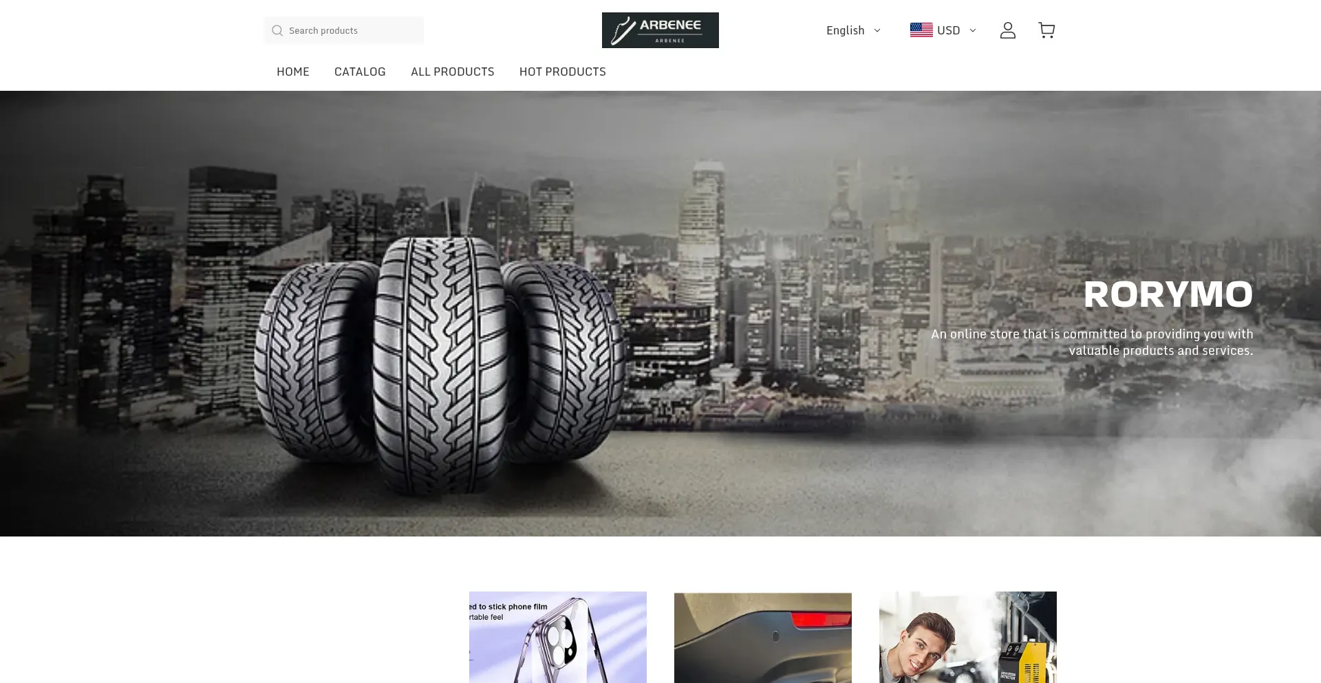 Website screenshot of Arbenee.com