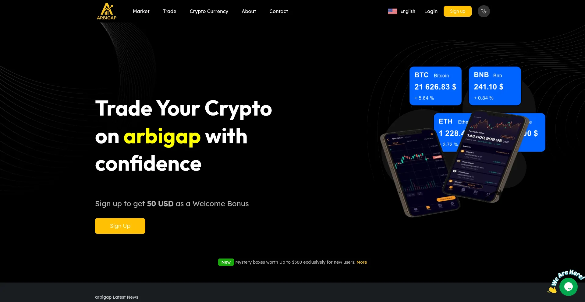 Website screenshot of Arbigapp.com