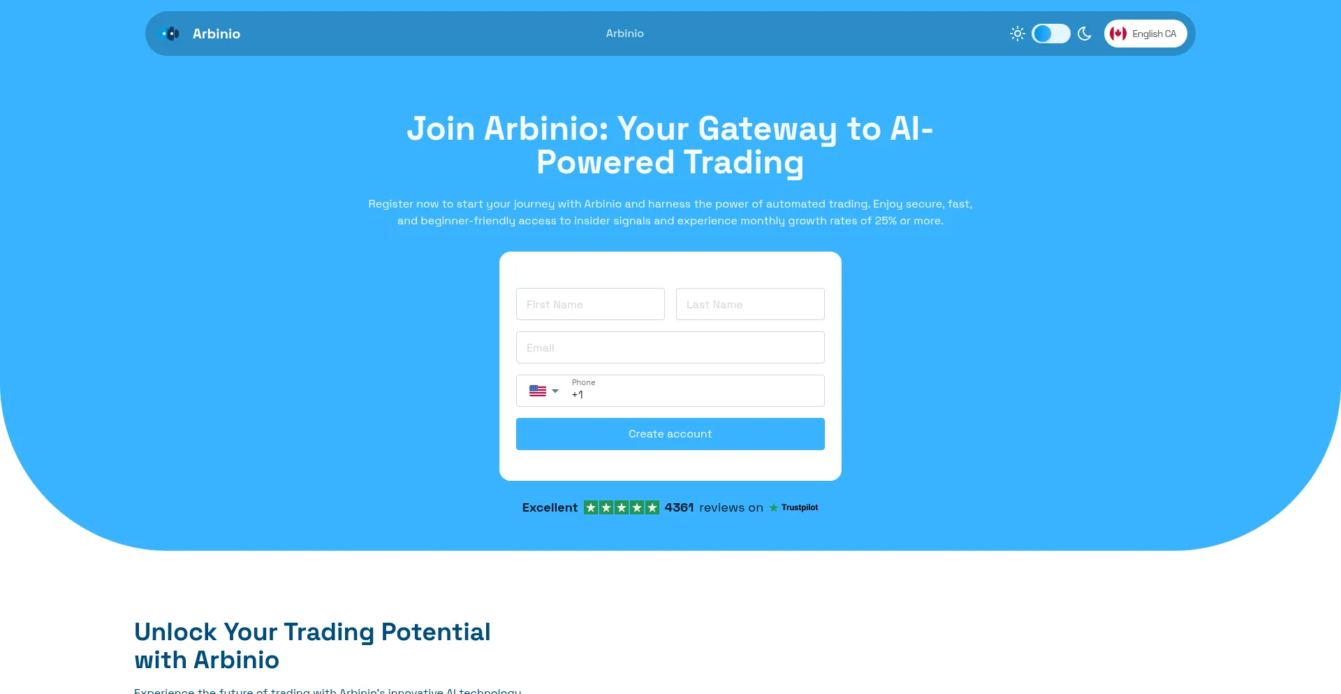 Arbinio.com Screenshot