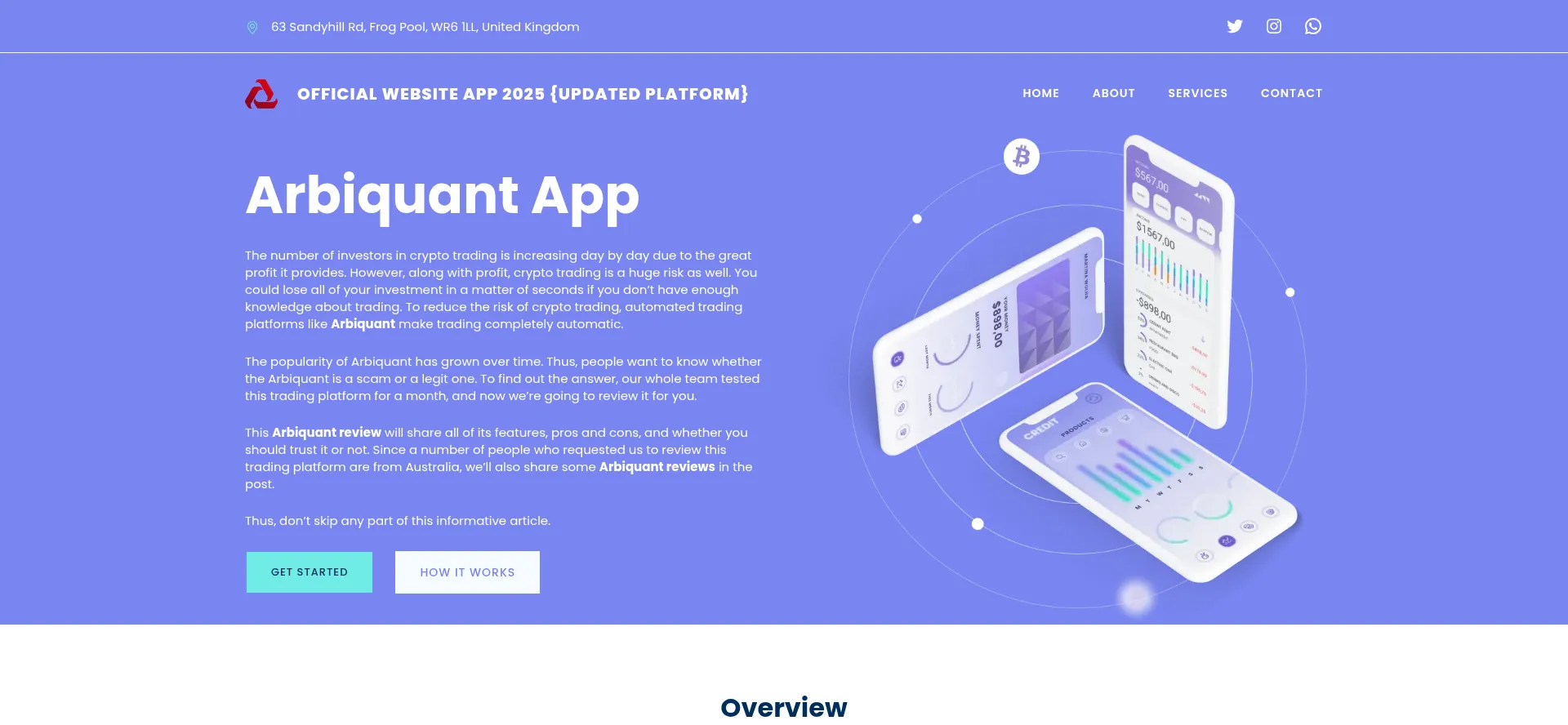 Website screenshot of Arbiquant-app.com