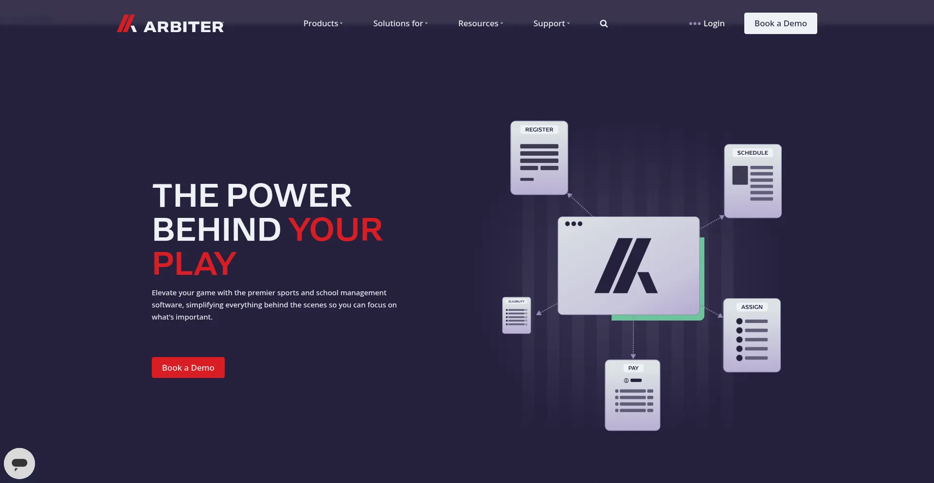 Website screenshot of Arbitersports.com