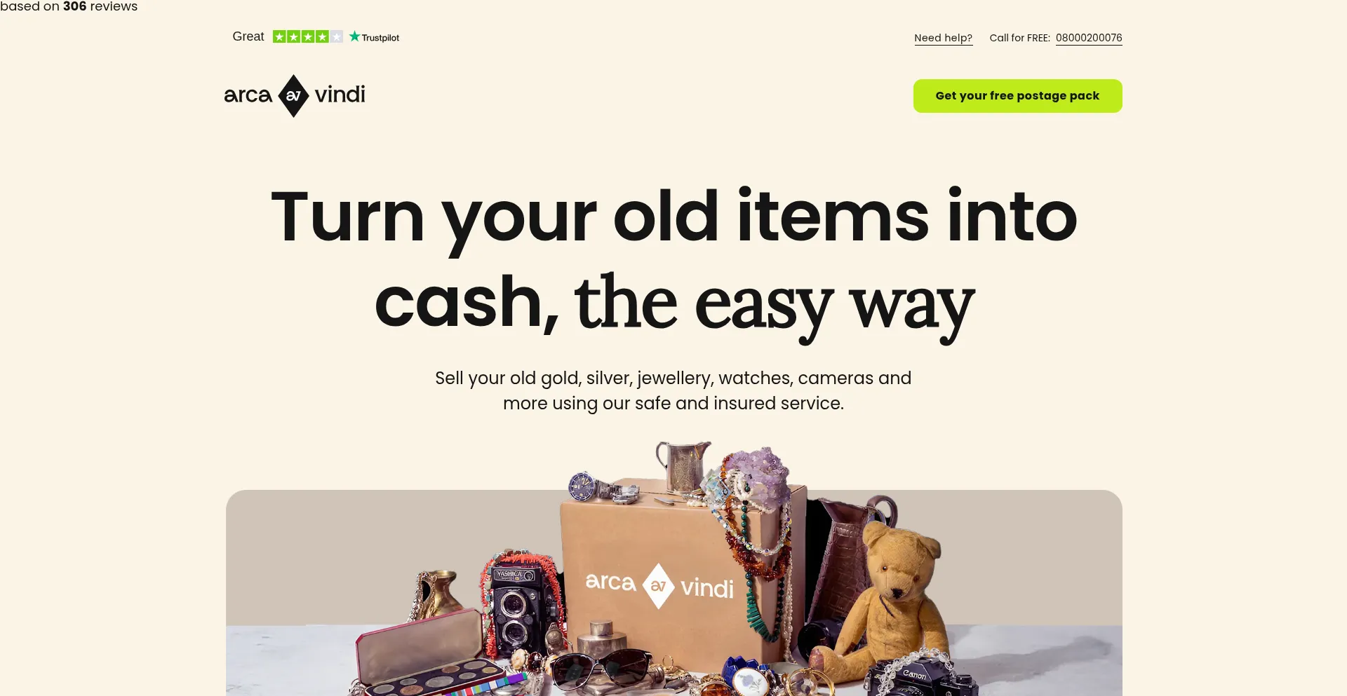 Website screenshot of Arcavindi.com