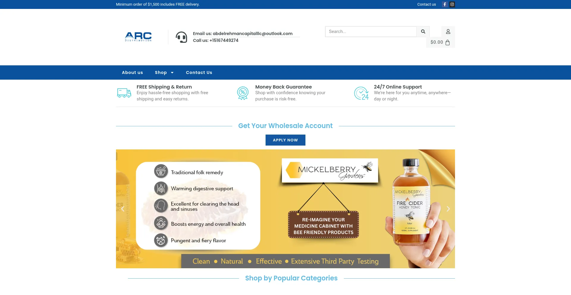 Website screenshot of Arcdny.com