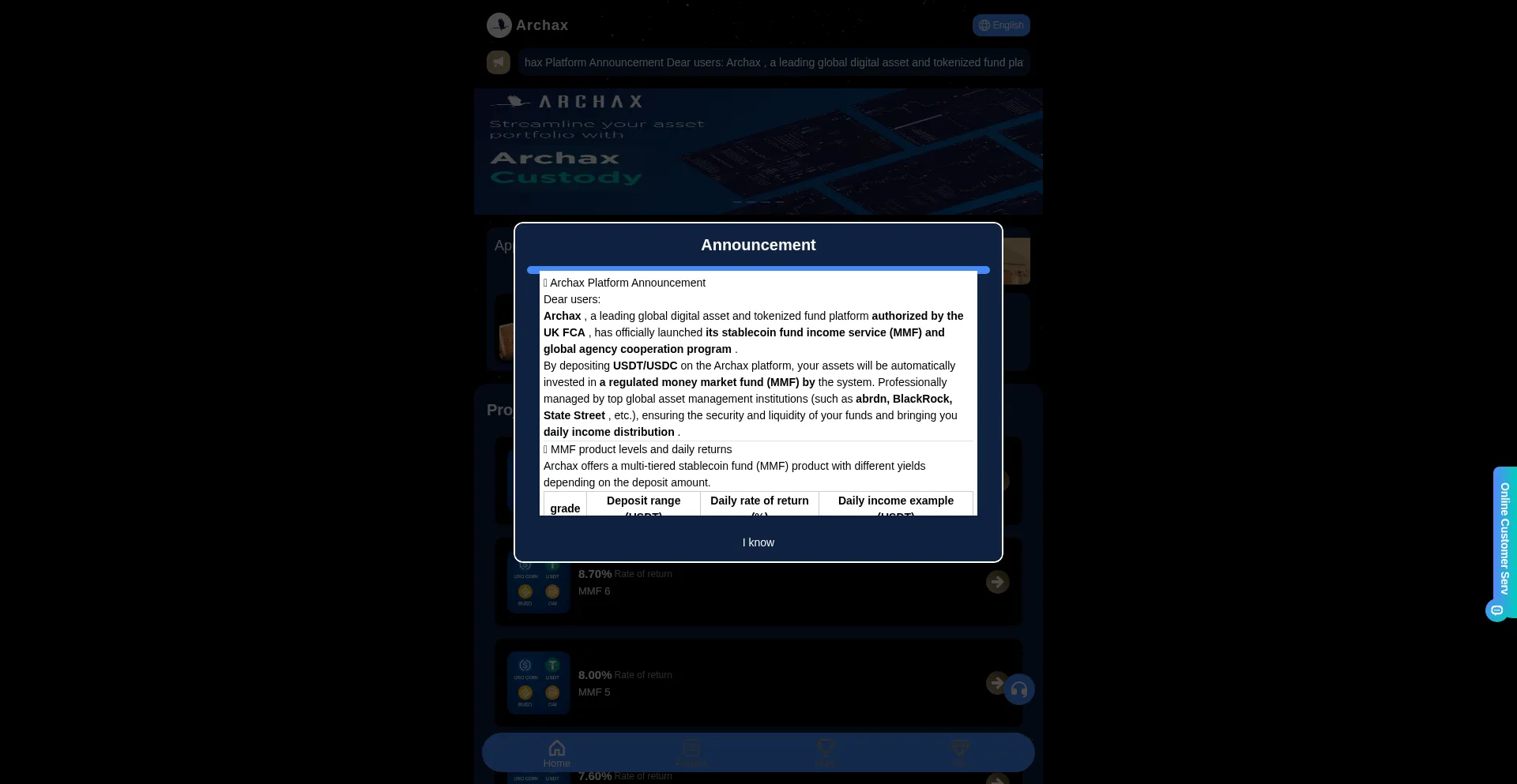 Website screenshot of Archax.vip