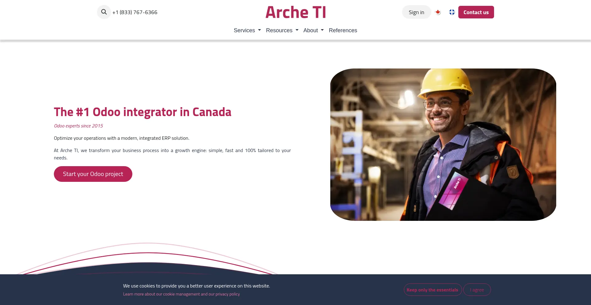 Website screenshot of Archeti.com