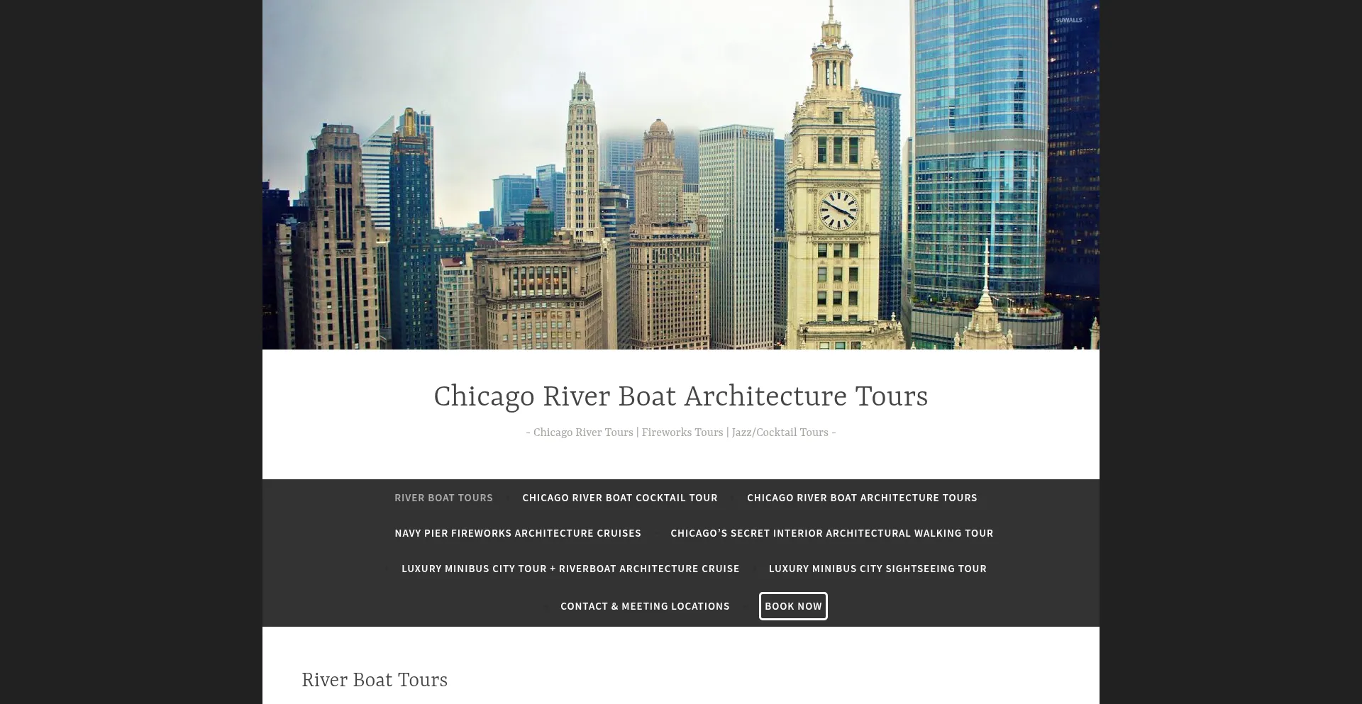 Website screenshot of Architecturetourchicago.com