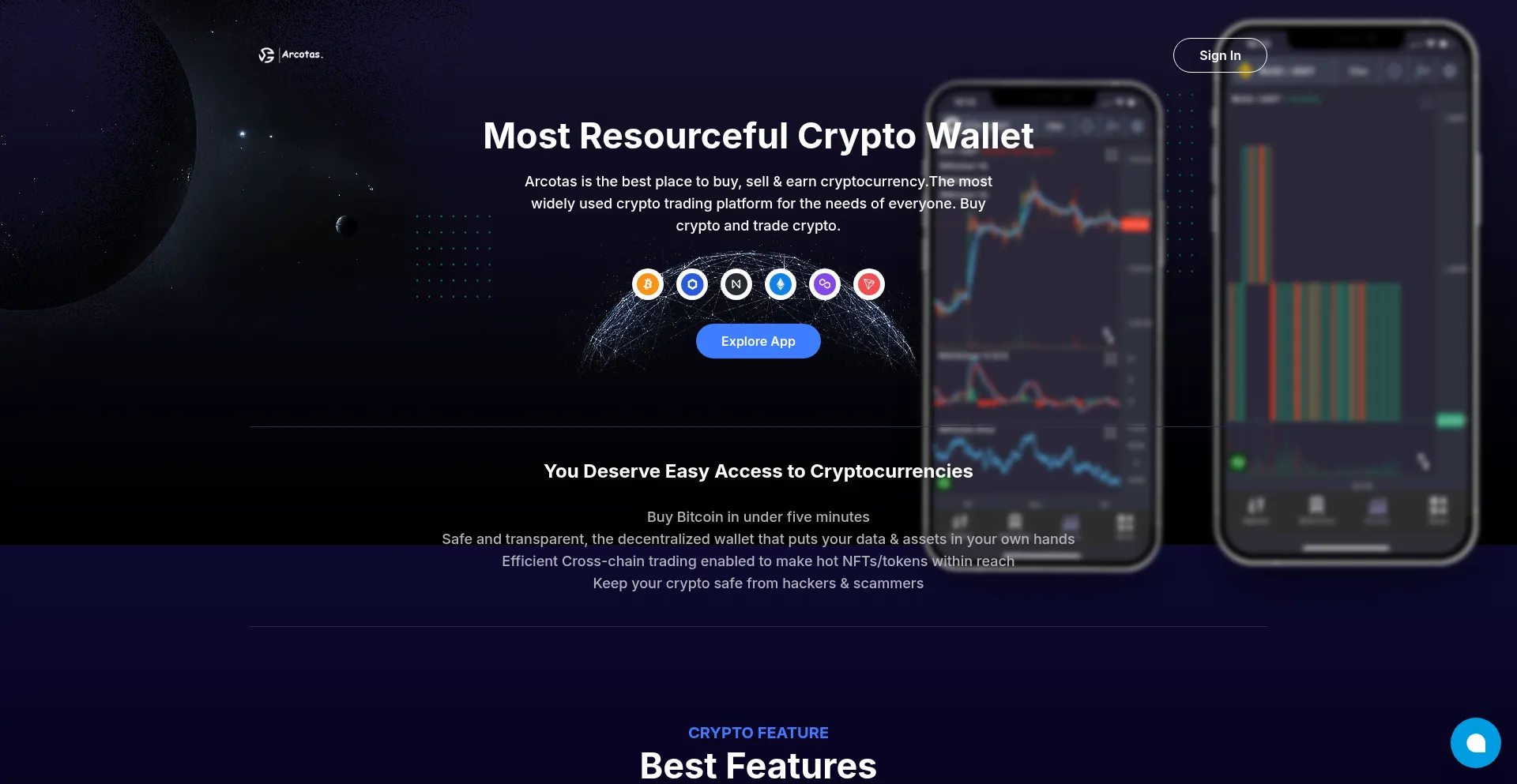Website screenshot of Arcotas.top