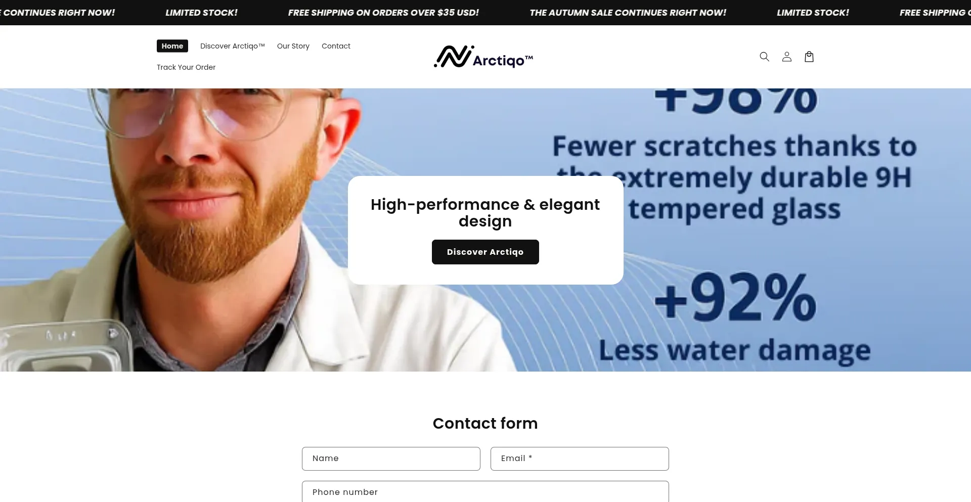 Arctiqostore.com Screenshot
