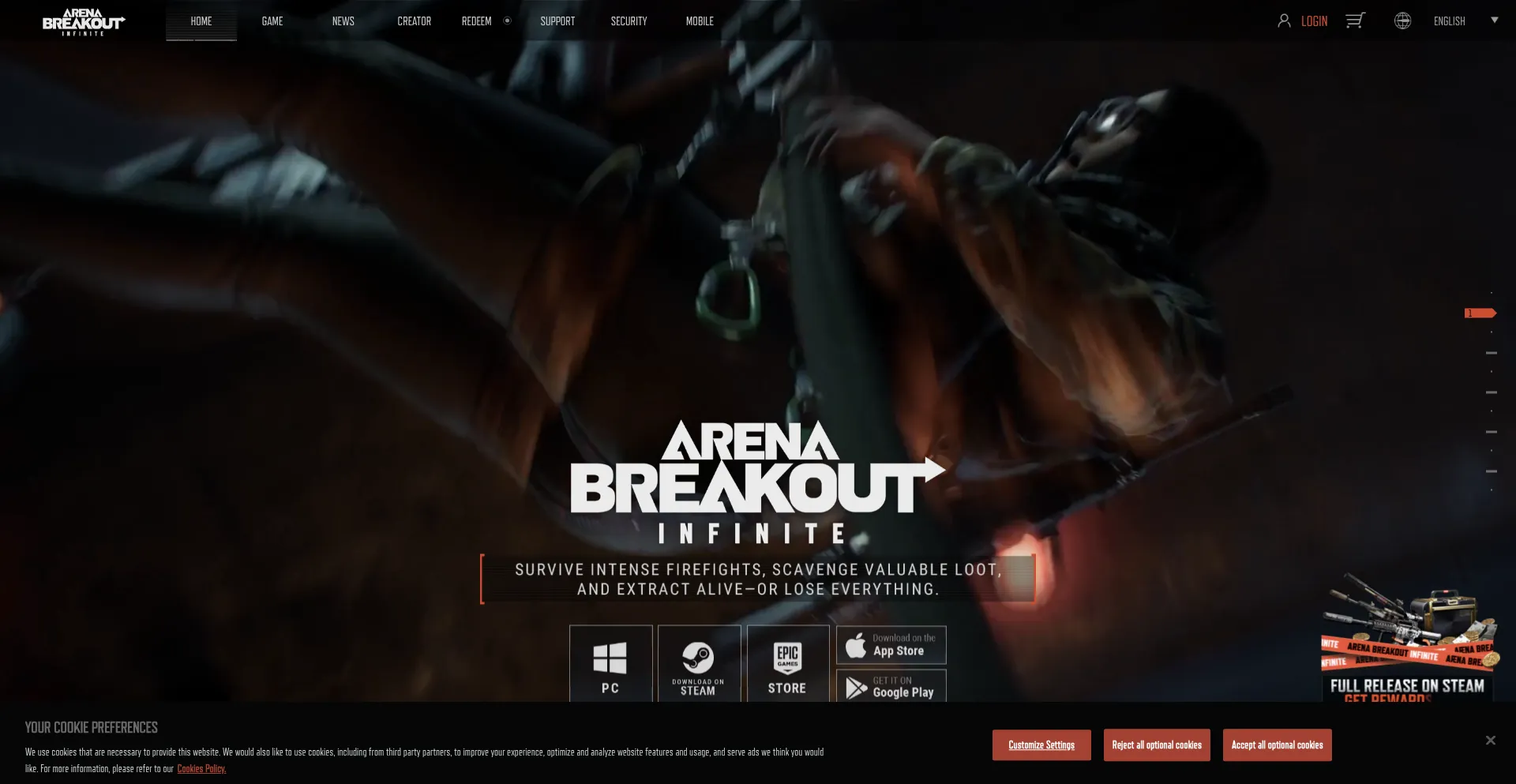 Arenabreakoutinfinite.com Screenshot